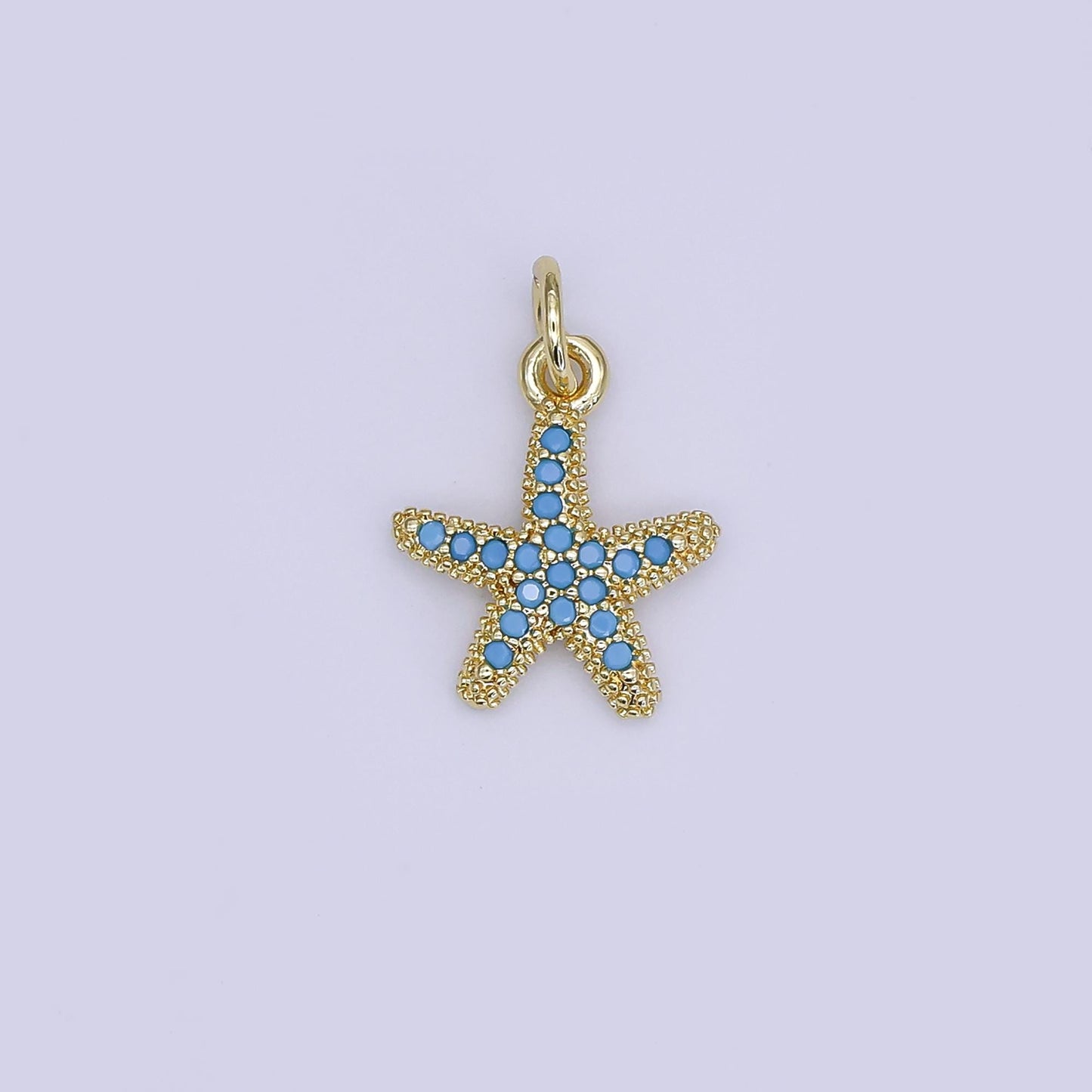 Mini CZ Pave Gold Star Charms Dainty Celestial Pendant Cubic Star Charm for Bracelet Earring Necklace Star Fish Charm AJ-355
