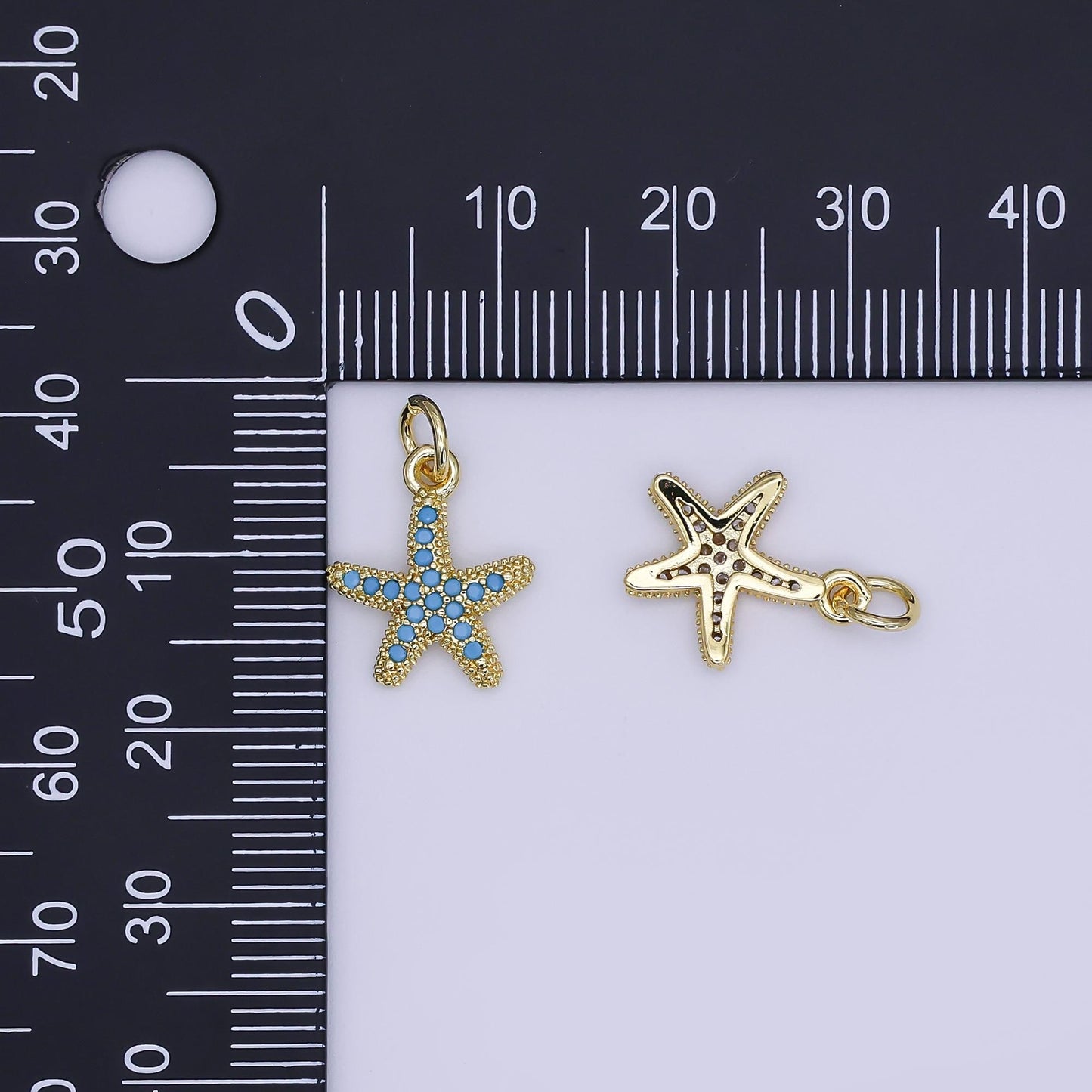 Mini CZ Pave Gold Star Charms Dainty Celestial Pendant Cubic Star Charm for Bracelet Earring Necklace Star Fish Charm AJ-355