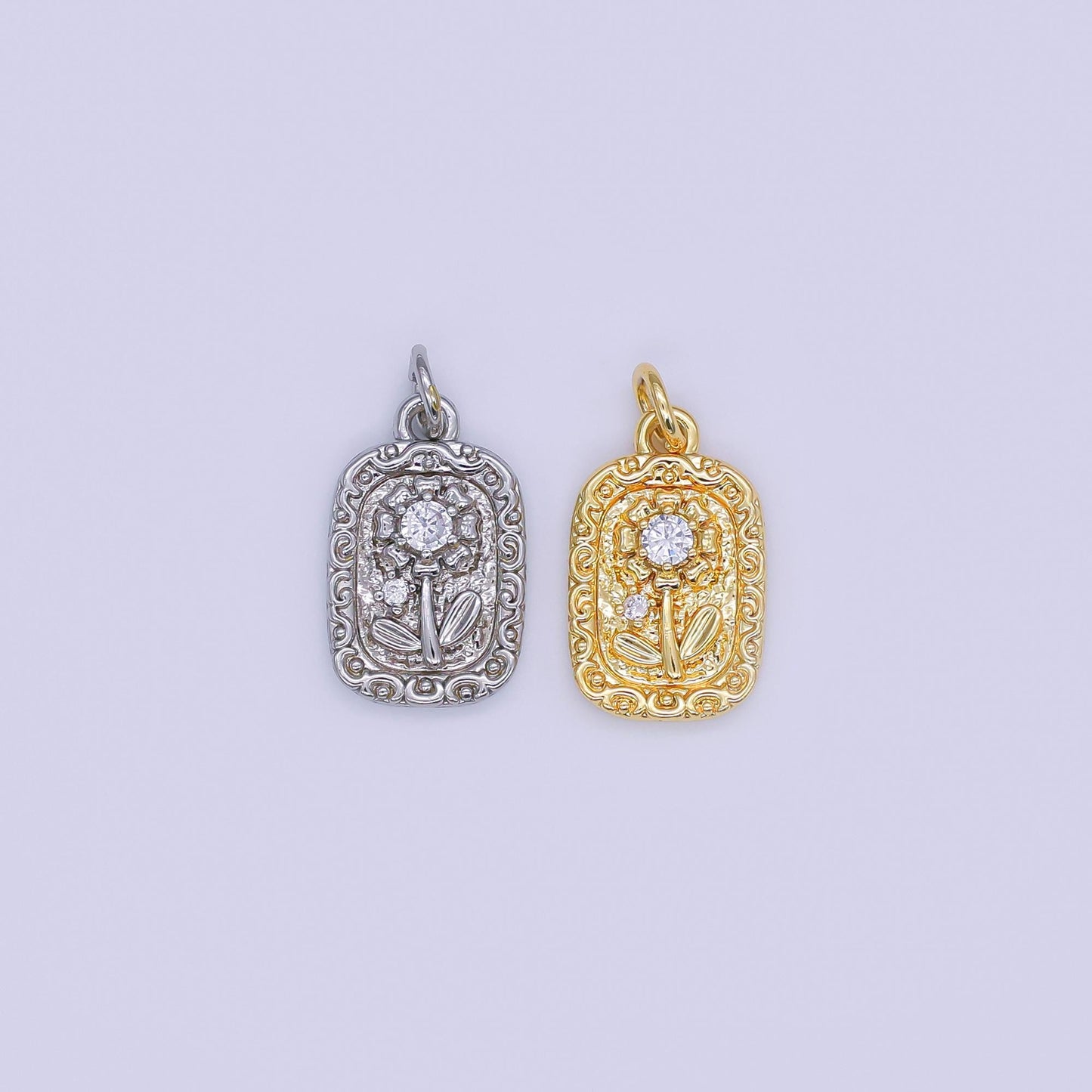 Mini Gold Flower Charms Dainty Gold Floral Pendant Cubic Sun Flower Spring Garden Charm for Necklace Bracelet Jewelry Making Supply AJ345