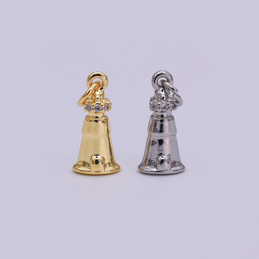 Mini gold bell charm silver Vintage Bell inspired for necklace bracelet earring AJ-349