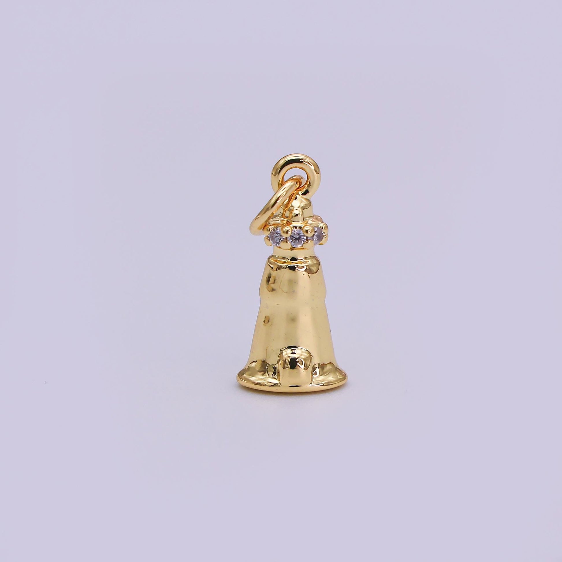 Mini gold bell charm silver Vintage Bell inspired for necklace bracelet earring AJ-349