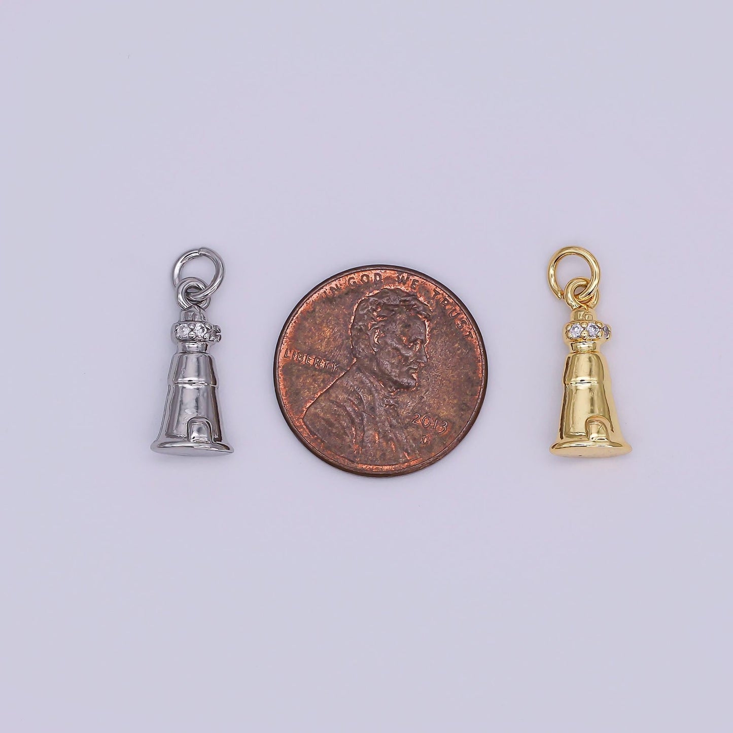 Mini gold bell charm silver Vintage Bell inspired for necklace bracelet earring AJ-349