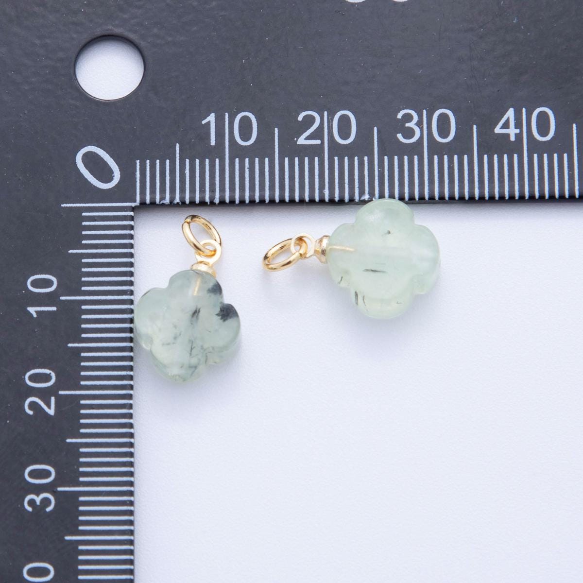 Dainty Gemstone Clover Charm Lucky Pendant Colorful Small Flower Charm with 18k Gold Filled AH-875