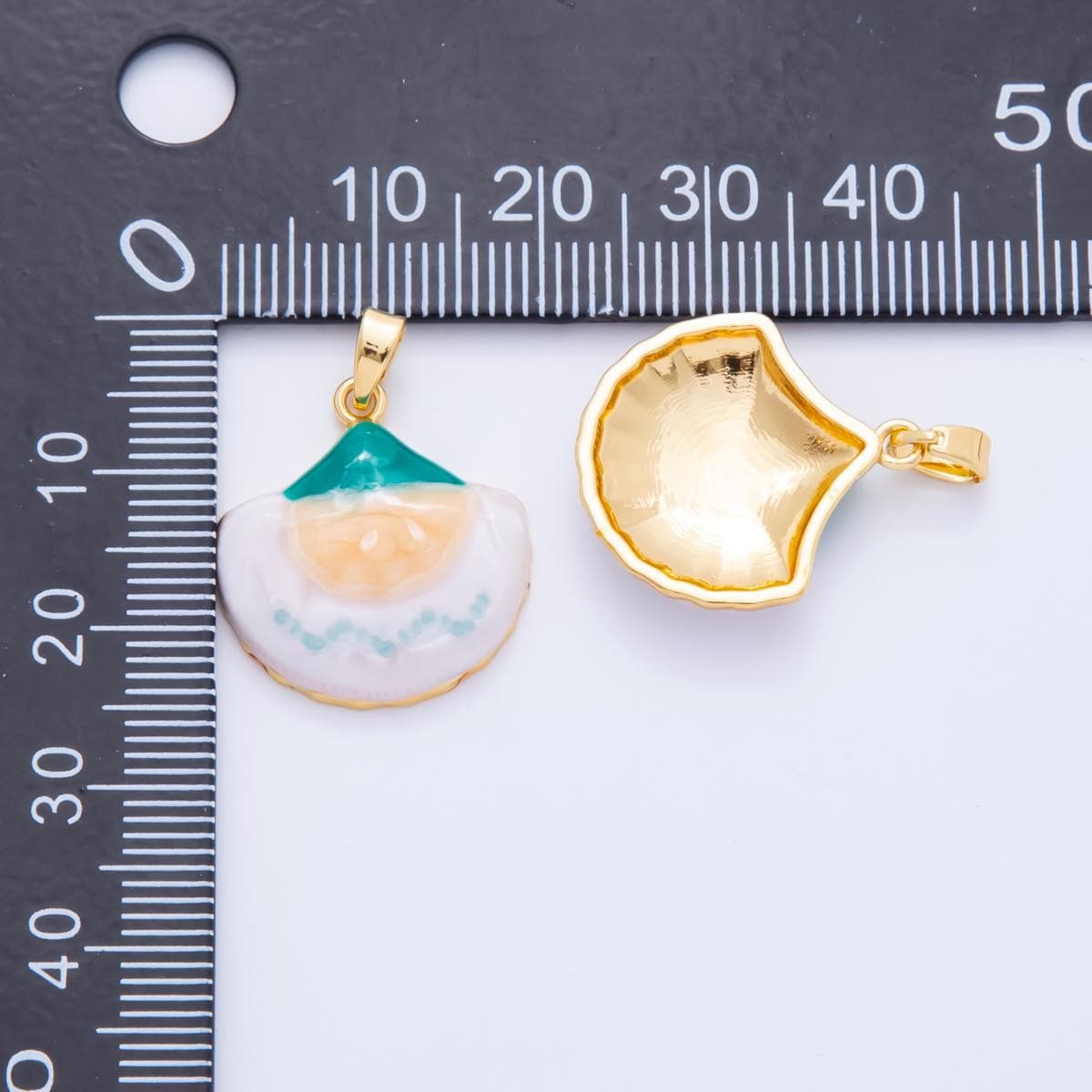 Hand-Painted Egg Enamel Pendant 18k Gold Filled Charm AH-795