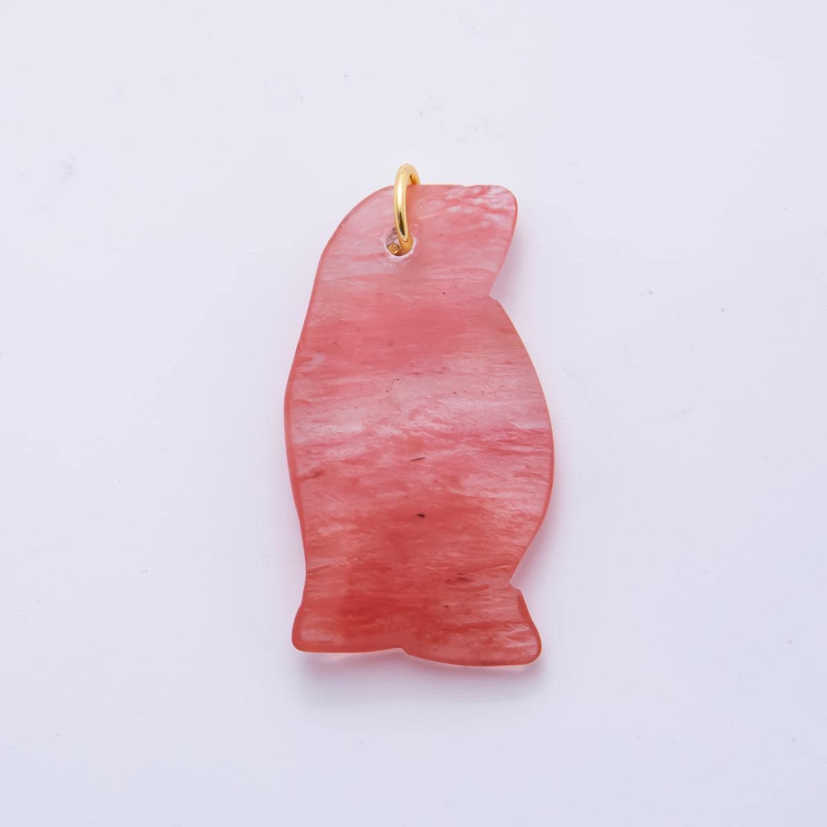 Big Penguin Gemstone Pendant Natural Stone Winter Animal Charm for Jewelry Making Supply 18k Gold Filled Charm Cord Scarf Necklace AH-827