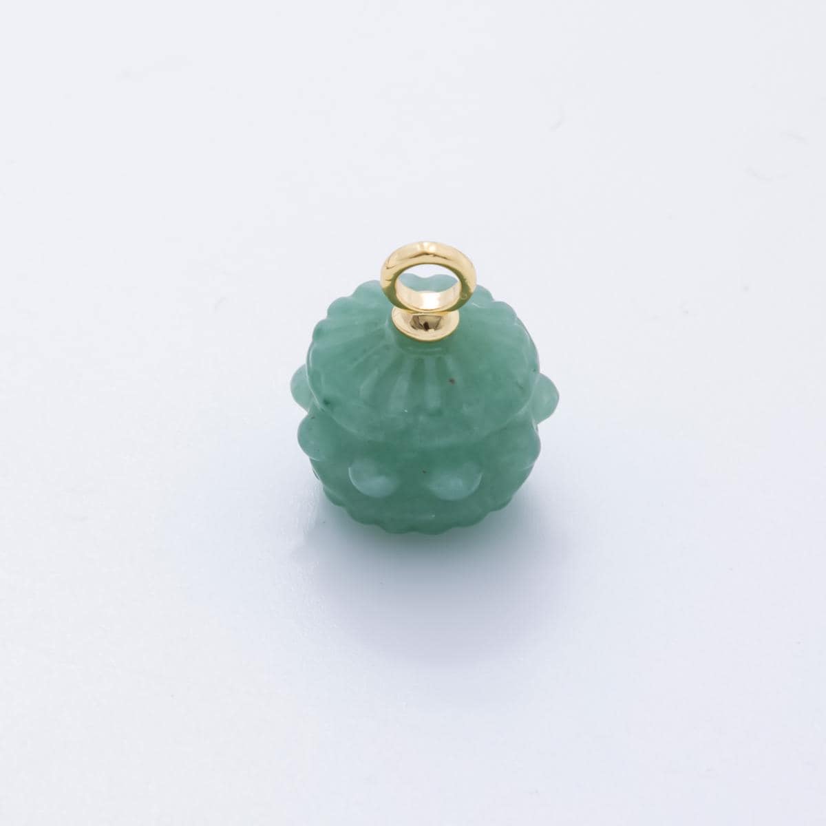 18K Gold Filled 19mm Aventurine, Carnelian, Quartz Pumpkin Gemstone Charm | AH833 - AH835