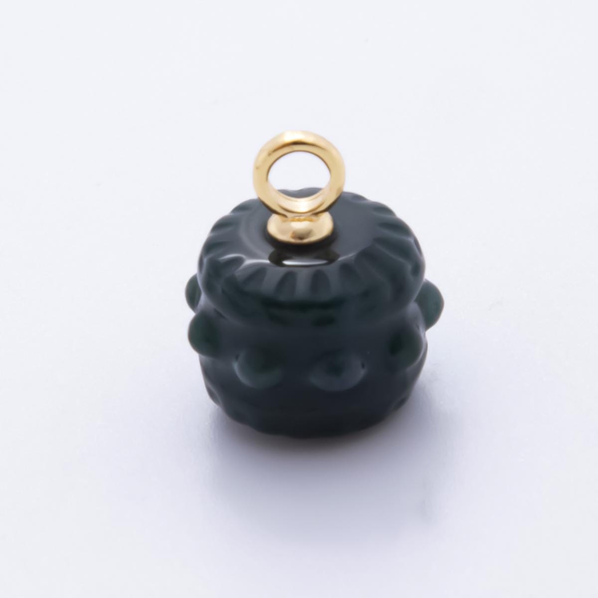 18K Gold Filled 19mm Aventurine, Carnelian, Quartz Pumpkin Gemstone Charm | AH833 - AH835