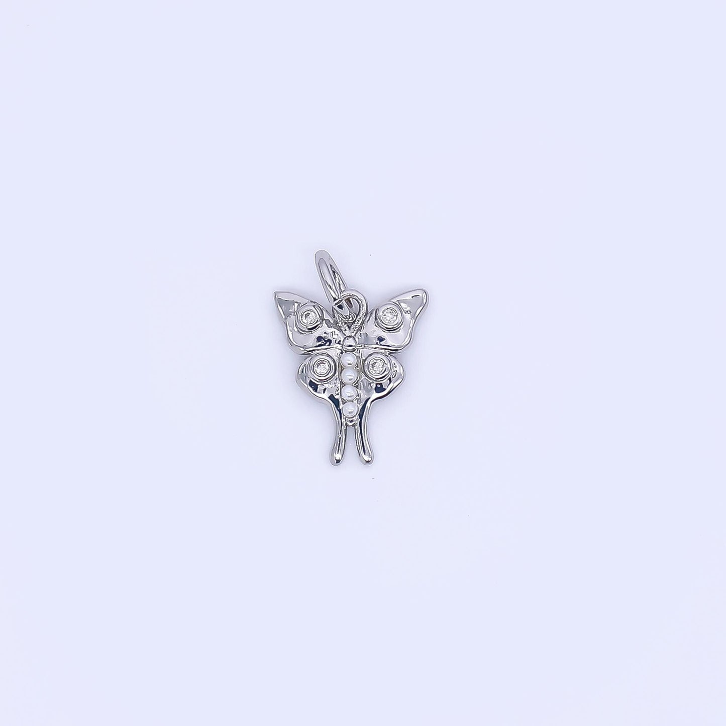 Mini Gold butterfly pendant with cz charm C-571