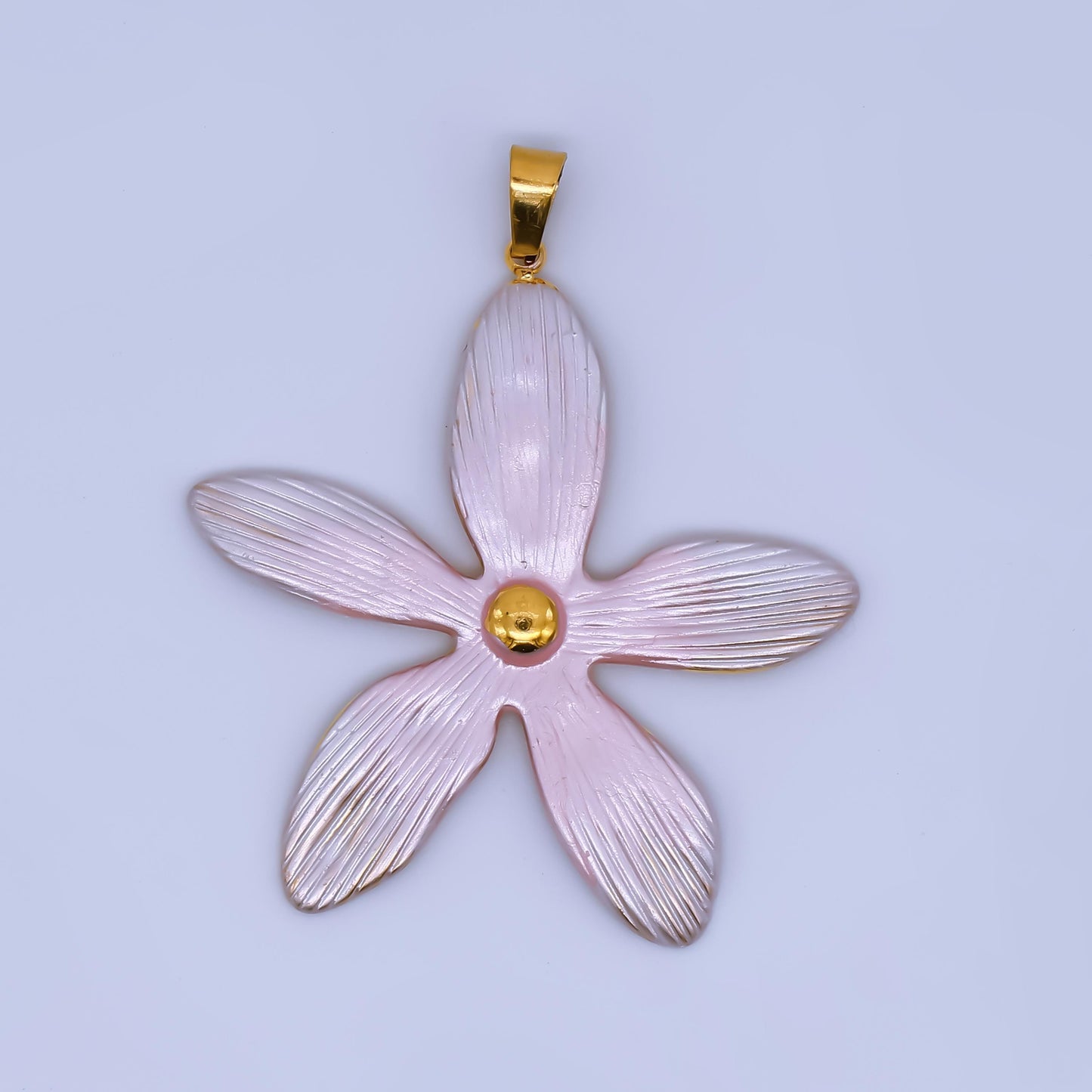 24K Gold Filled Painted Colorful Blue Green Pink Flower Plant Pendant | J-063