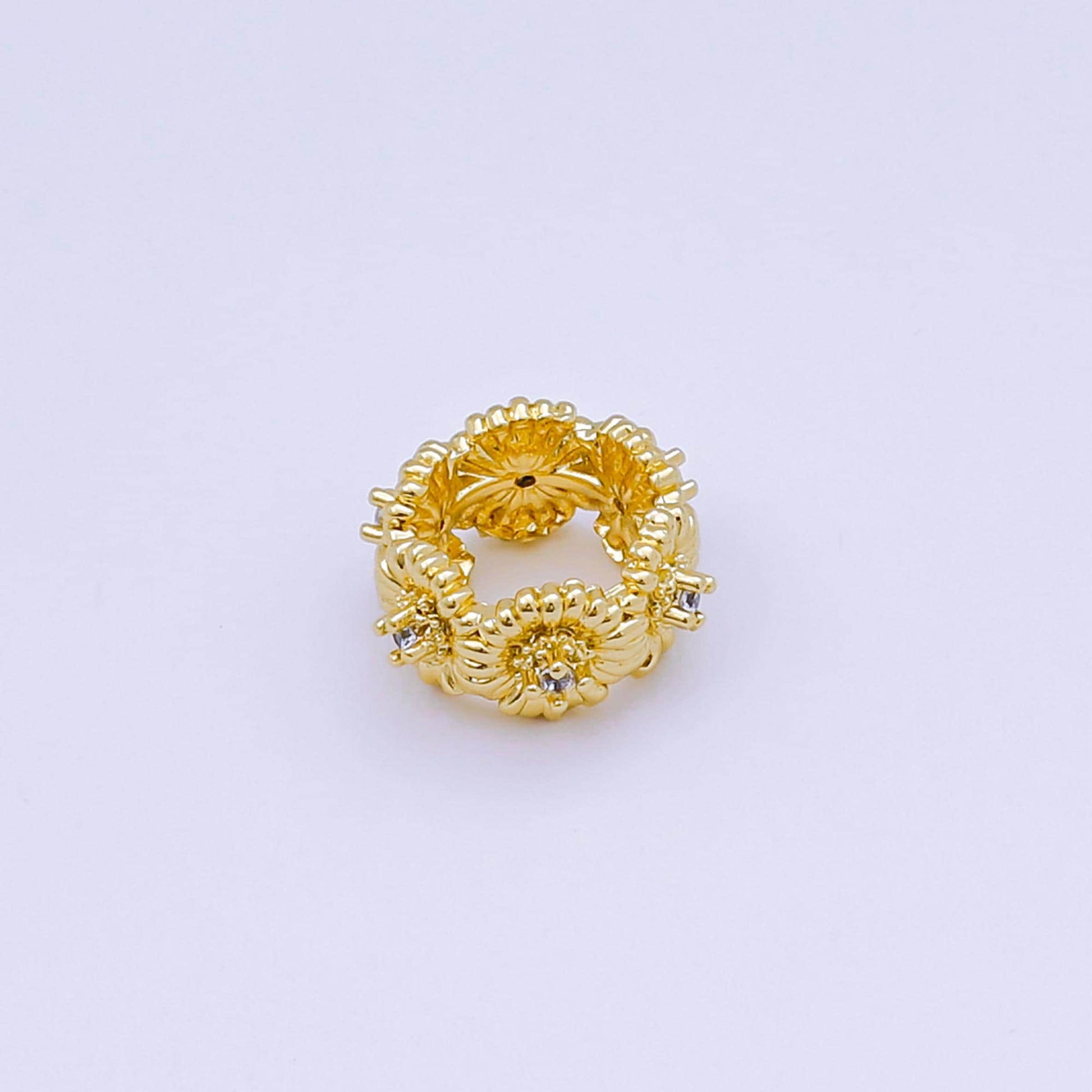1x dainty flower spacer beads, Sun flower beads, floral bracelet connector for bracelet jewelry making supply finding 10mm B-008