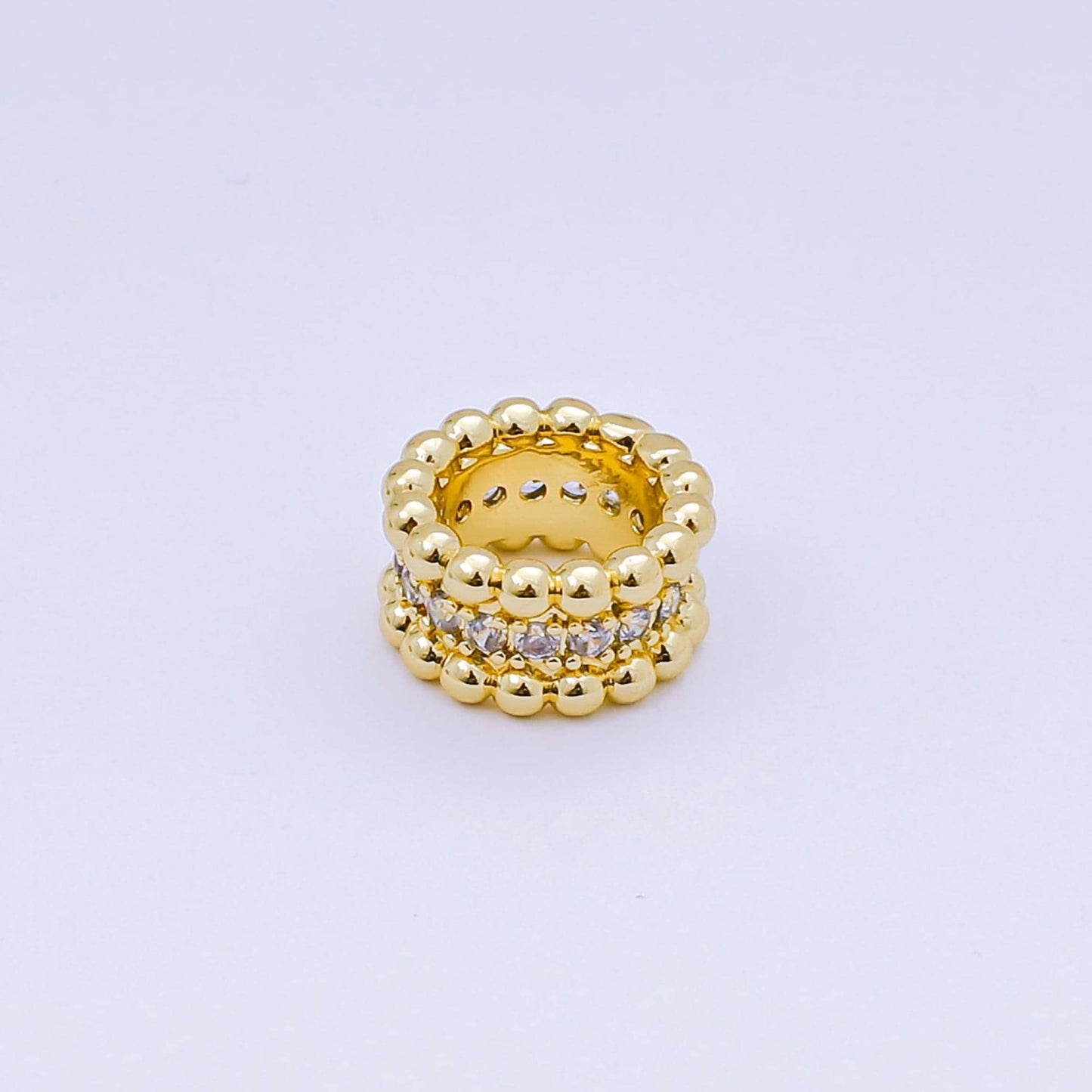 1x Dainty Beaded spacer beads Round Ball beads bracelet connector for bracelet jewelry making supply finding 10mm B-032
