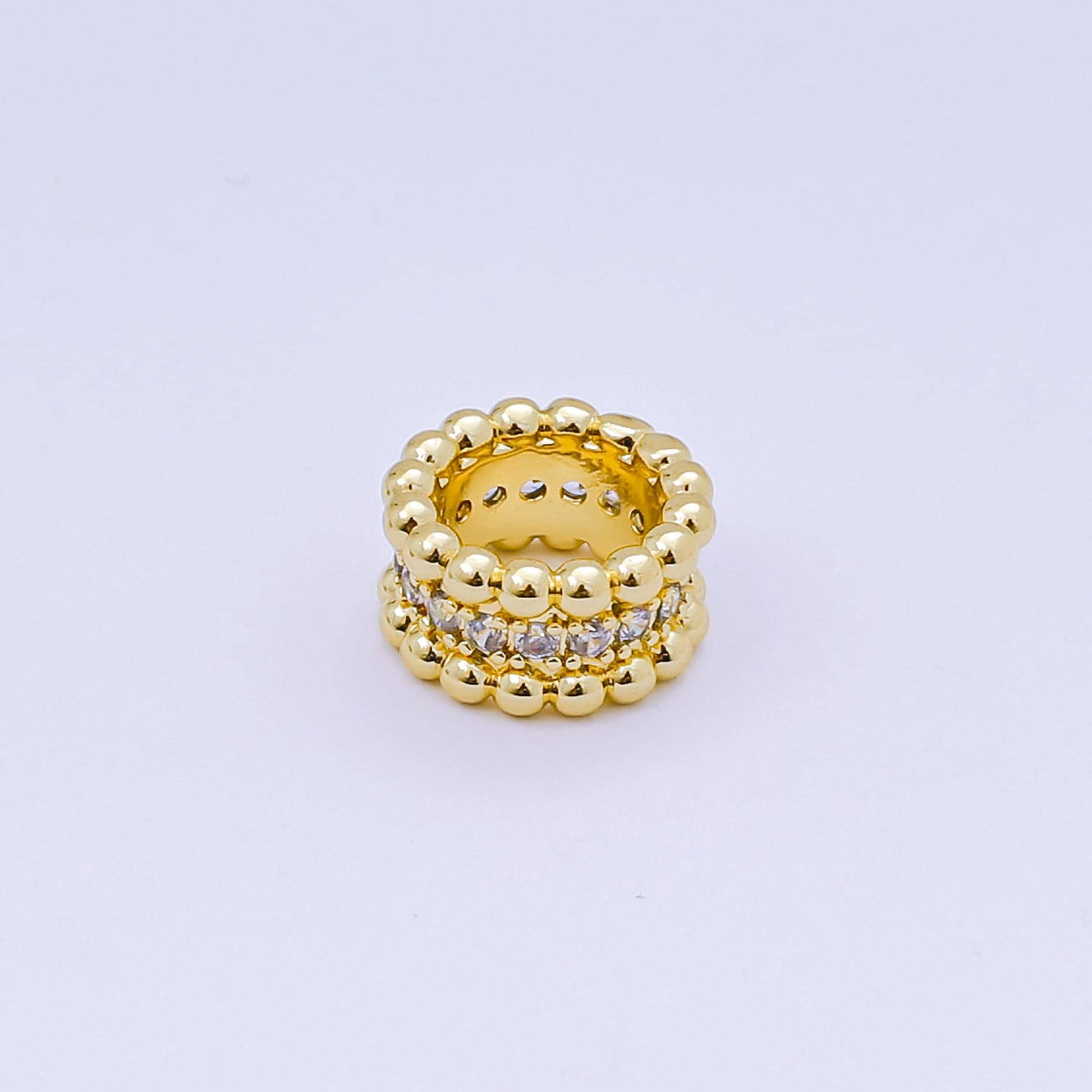 1x Dainty Beaded spacer beads Round Ball beads bracelet connector for bracelet jewelry making supply finding 10mm B-032
