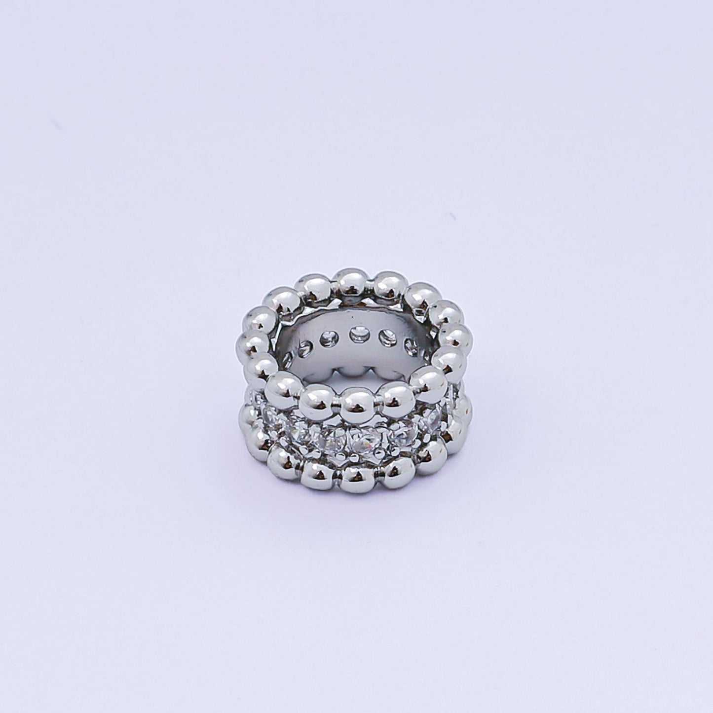 1x Dainty Beaded spacer beads Round Ball beads bracelet connector for bracelet jewelry making supply finding 10mm B-032