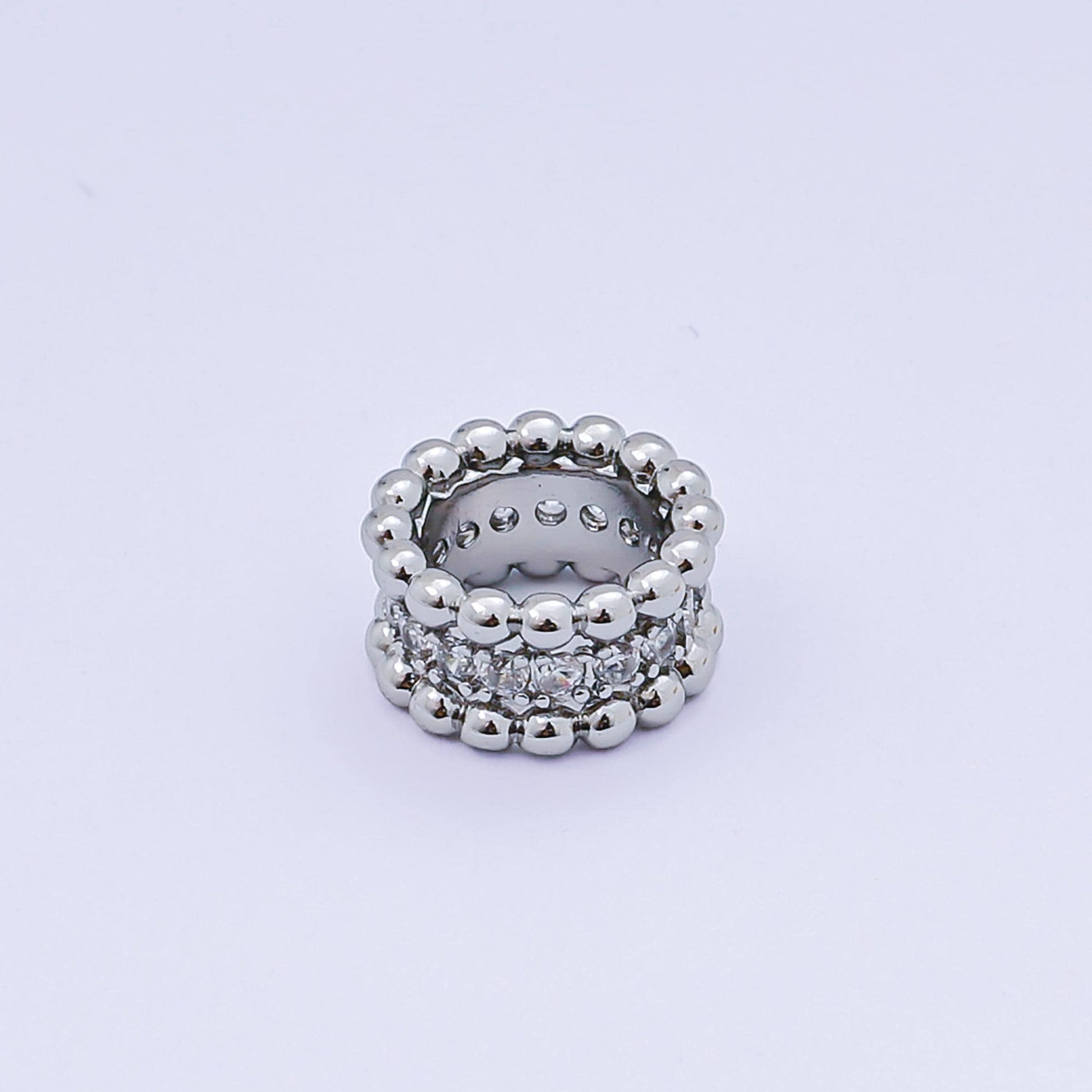 1x Dainty Beaded spacer beads Round Ball beads bracelet connector for bracelet jewelry making supply finding 10mm B-032