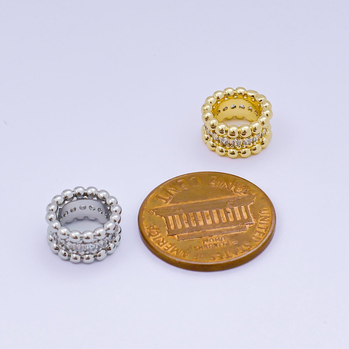 1x Dainty Beaded spacer beads Round Ball beads bracelet connector for bracelet jewelry making supply finding 10mm B-032