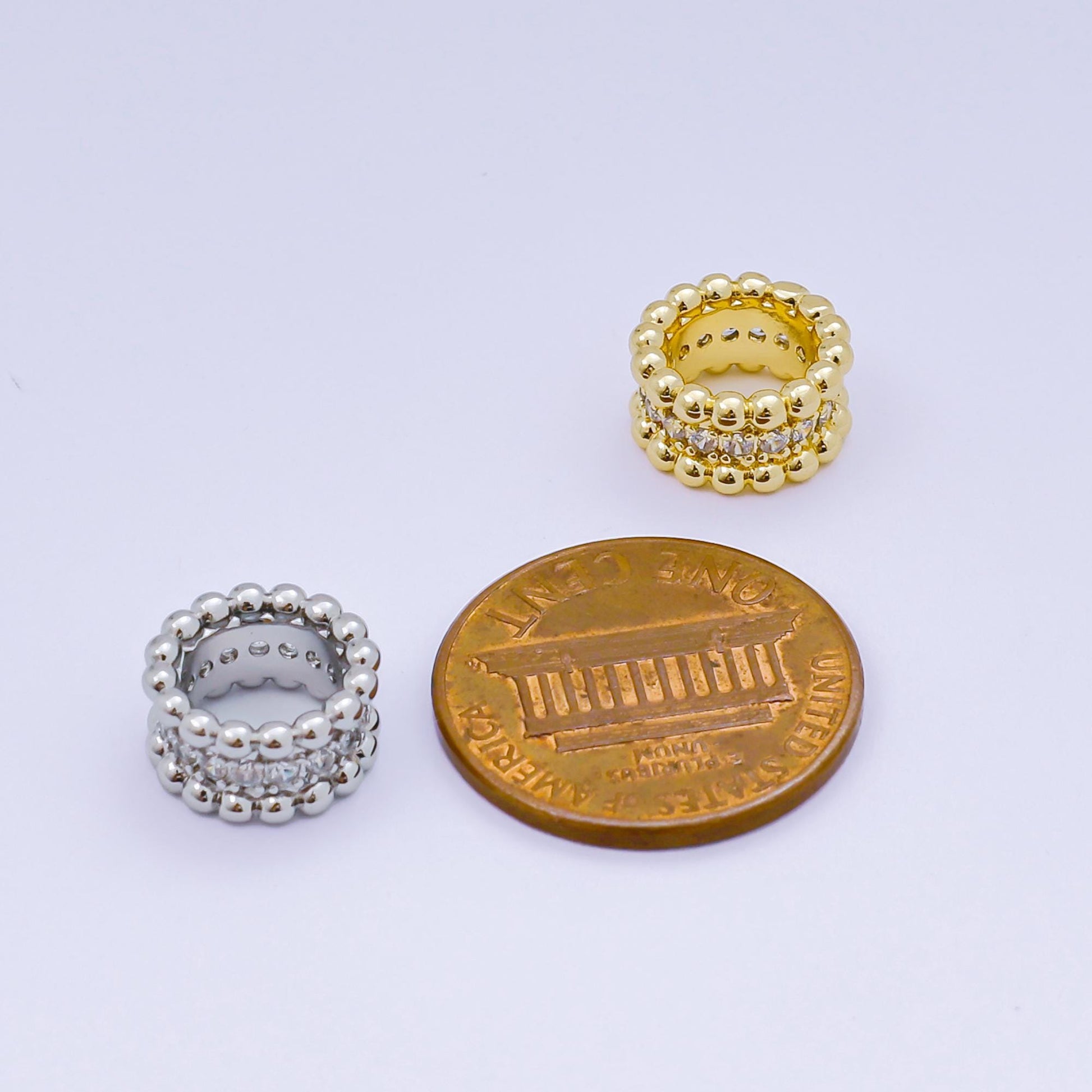 1x Dainty Beaded spacer beads Round Ball beads bracelet connector for bracelet jewelry making supply finding 10mm B-032