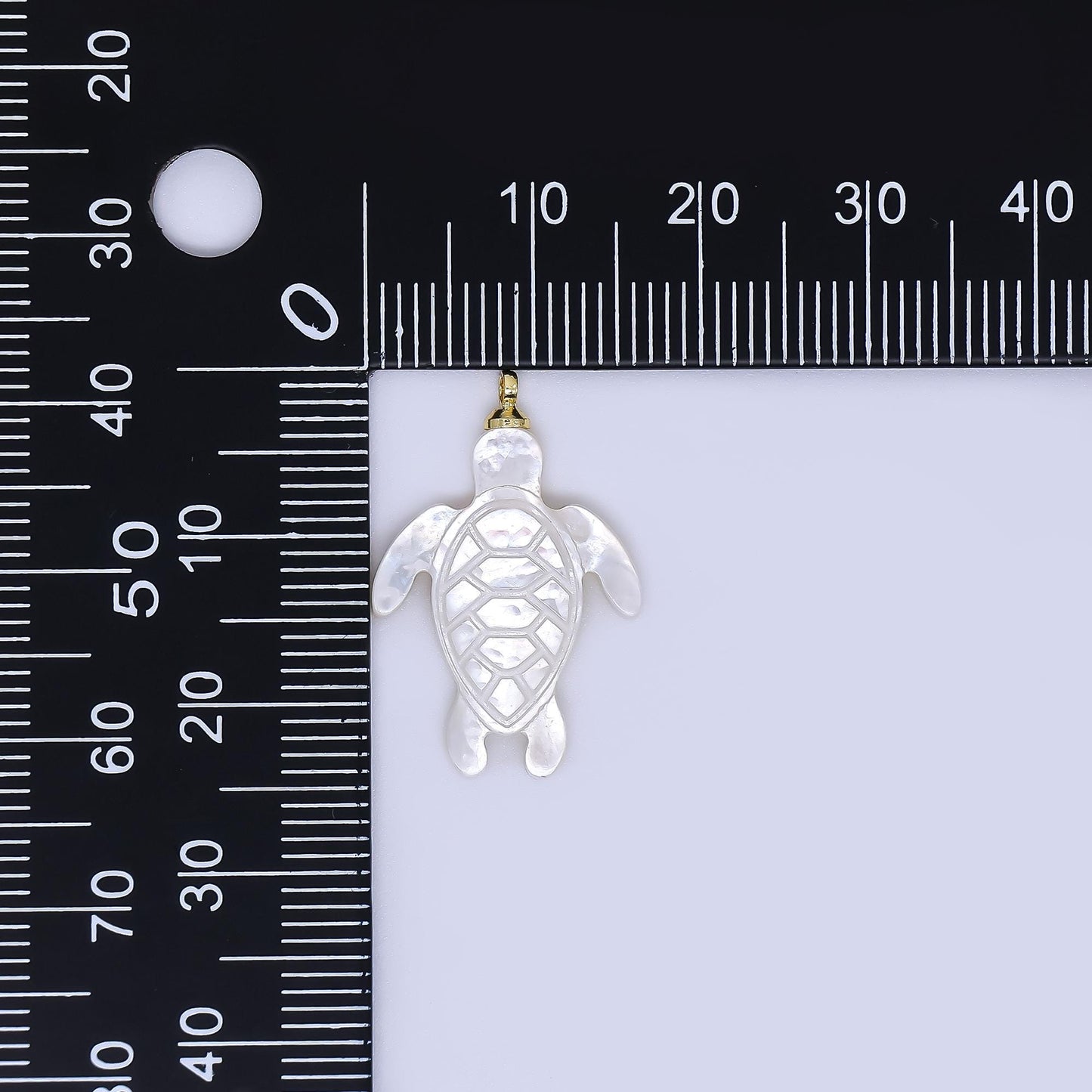 White Shell Pearl Sea Turtle Pendant with 24k Gold Filled Bail Natural Shell Charm for Necklace or Jewelry Making Ocean Animal AF563