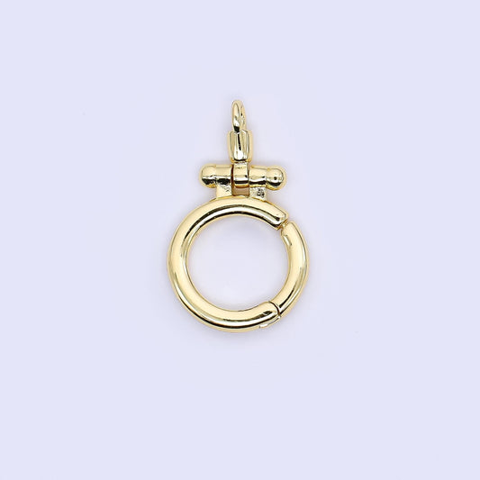 24k gold filled charm holder clasp Round Pull Clasp jewelry making supply | Z-1156