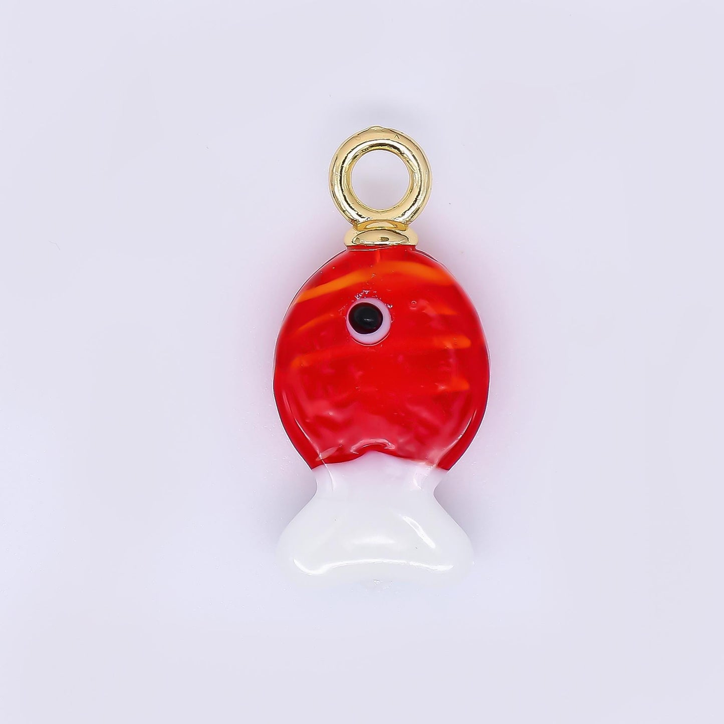 18K Gold Filled Hand painted Baby Fish Charm Animal Acrylic Pendant for Phone Charm Bracelet Necklace Earring Jewelry Making Supply AH-613