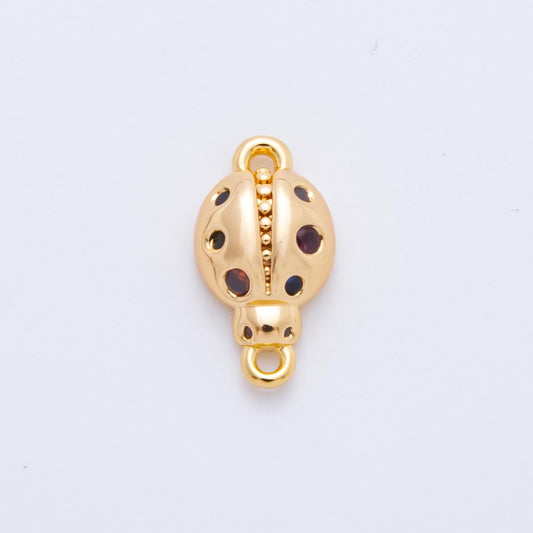 18K Gold Filled 8mm Lady Bug Charm Connector Animal Jewelry Connector for Bracelet | Y-049