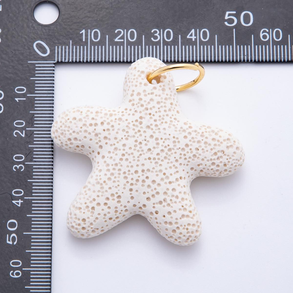 Big Lava Stone Star Pendant Natural Stone StarFish Charm for Necklace Jewelry Making Supply 18k Gold Filled Charm c-722