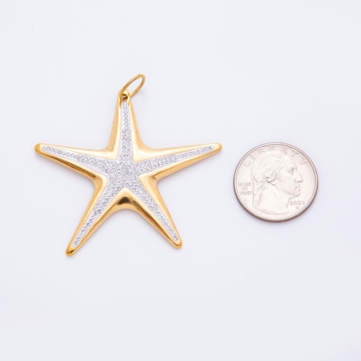 Big Star Stainless steel charm for necklace bracelet pendant Star Fish Mix Metal Gold Silver charm J-007