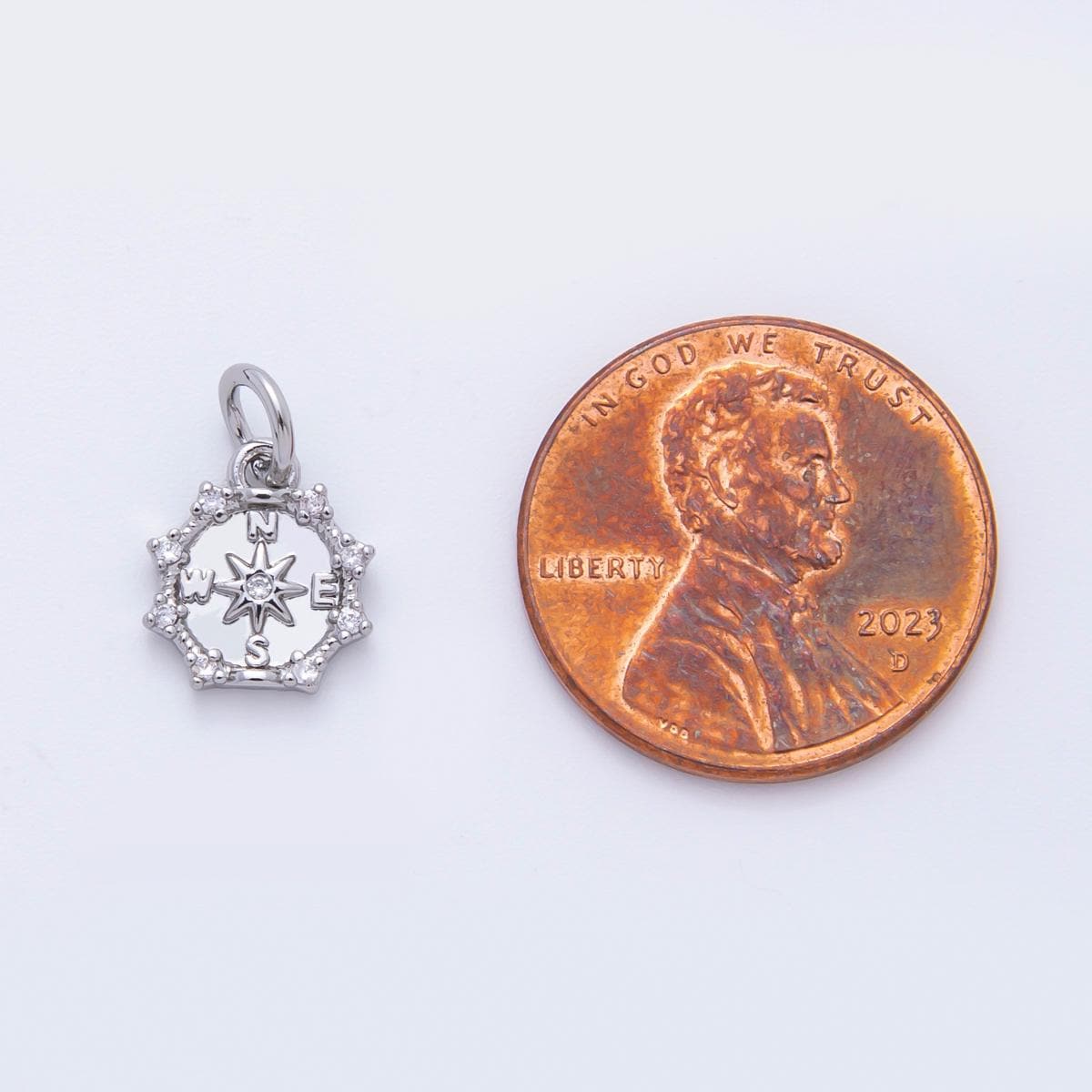 Mini 18K Gold Filled compass charm, gold compass pendant travel charms, nautical charms for bracelet earring necklace C630