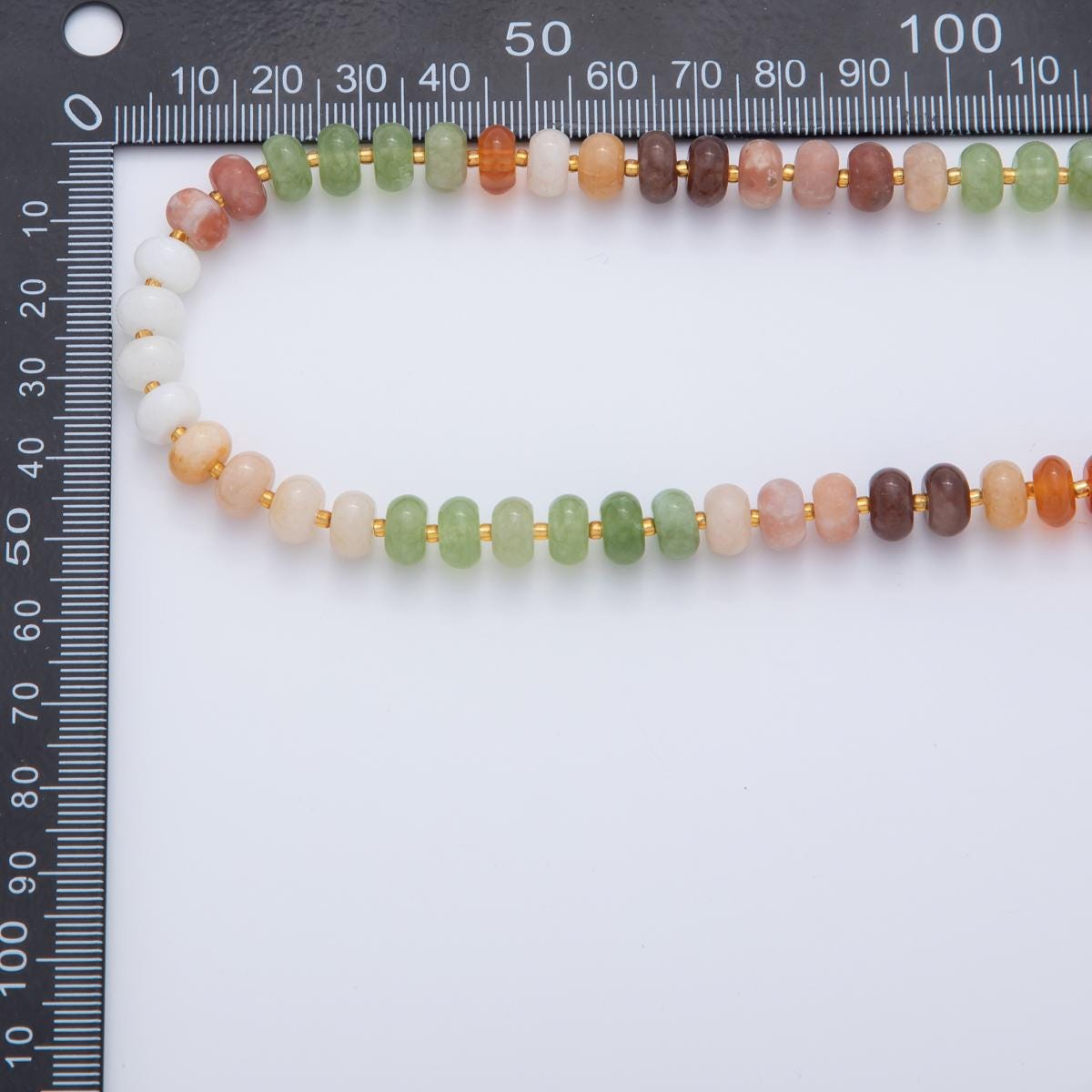 Rainbow Gemstone Necklace Autumn Fall Inspired Handmade Beaded Necklace with 18k Gold Filled Layer Beads Jewelry for Her WA-3302