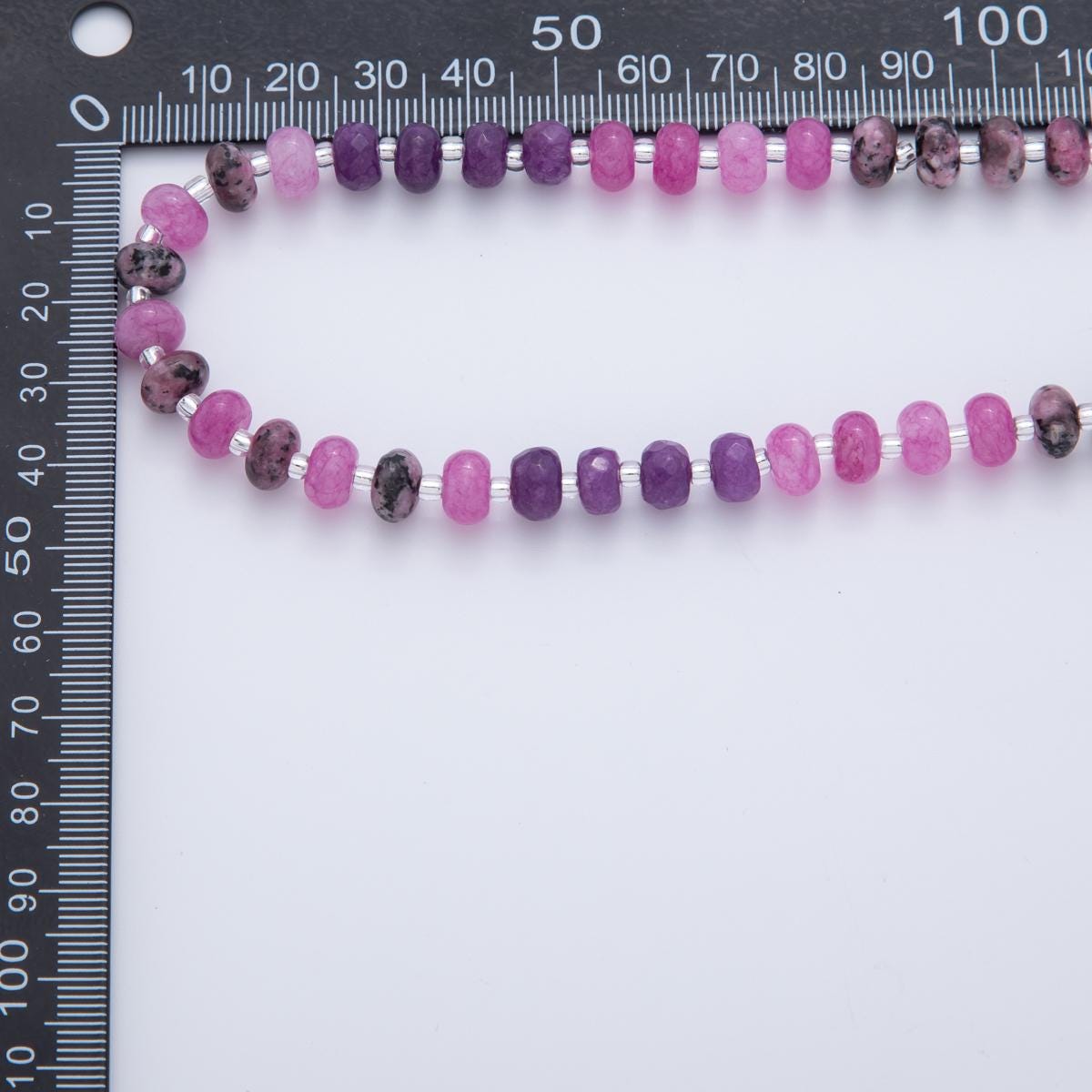 Handcrafted 8mm Dark Purple Dyed Agate Beaded Necklaces Gradient Rondelle Beads with 18k Gold Filled Clasp Necklace for Halloween WA-3309