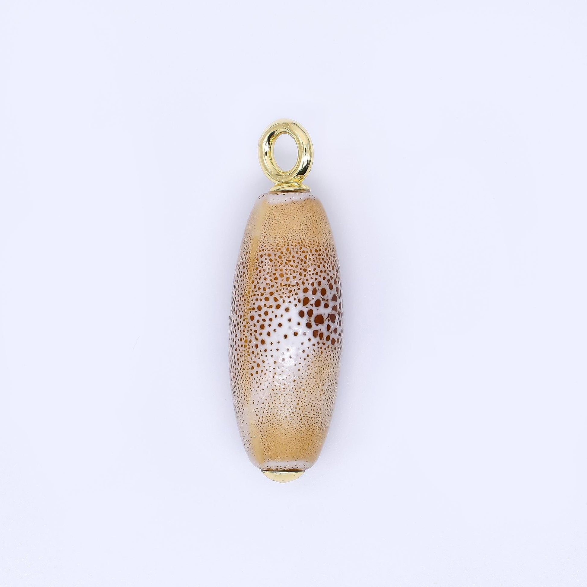 Colorful Ceramic Oval Charms Glossy Glazed Beads with 18K Gold Filled Loop for DIY Jewelry, Necklace, Bracelet, or Earring Making M219