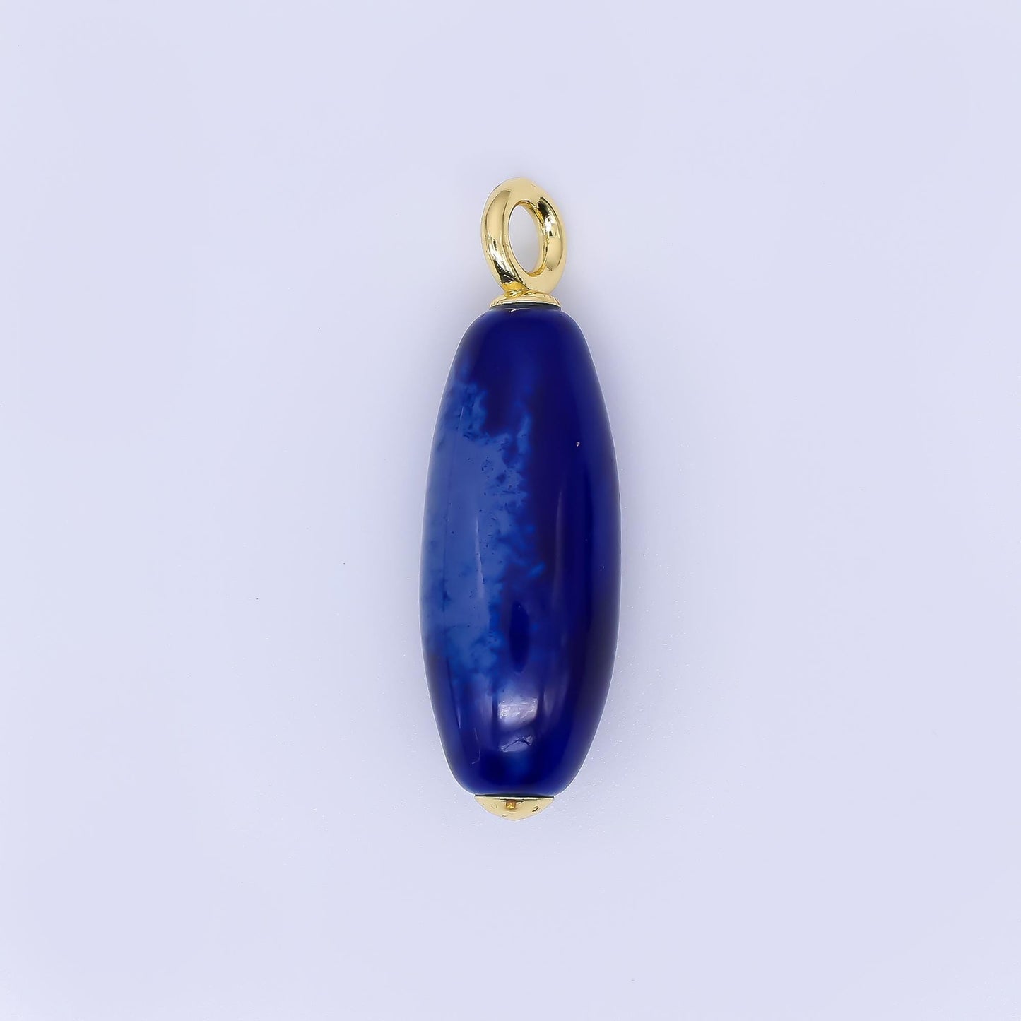 Colorful Ceramic Oval Charms Glossy Glazed Beads with 18K Gold Filled Loop for DIY Jewelry, Necklace, Bracelet, or Earring Making M219