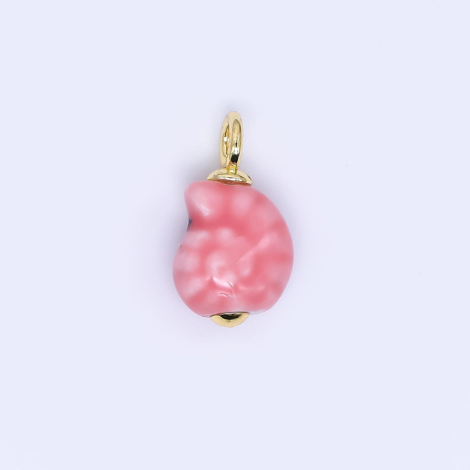 Color Ceramic Conch Sea Shell Pendant 24K Gold Filled Beach Blue Porcelain Sea Snail Conch Shell Charm For Necklace Bracelet Component N-339
