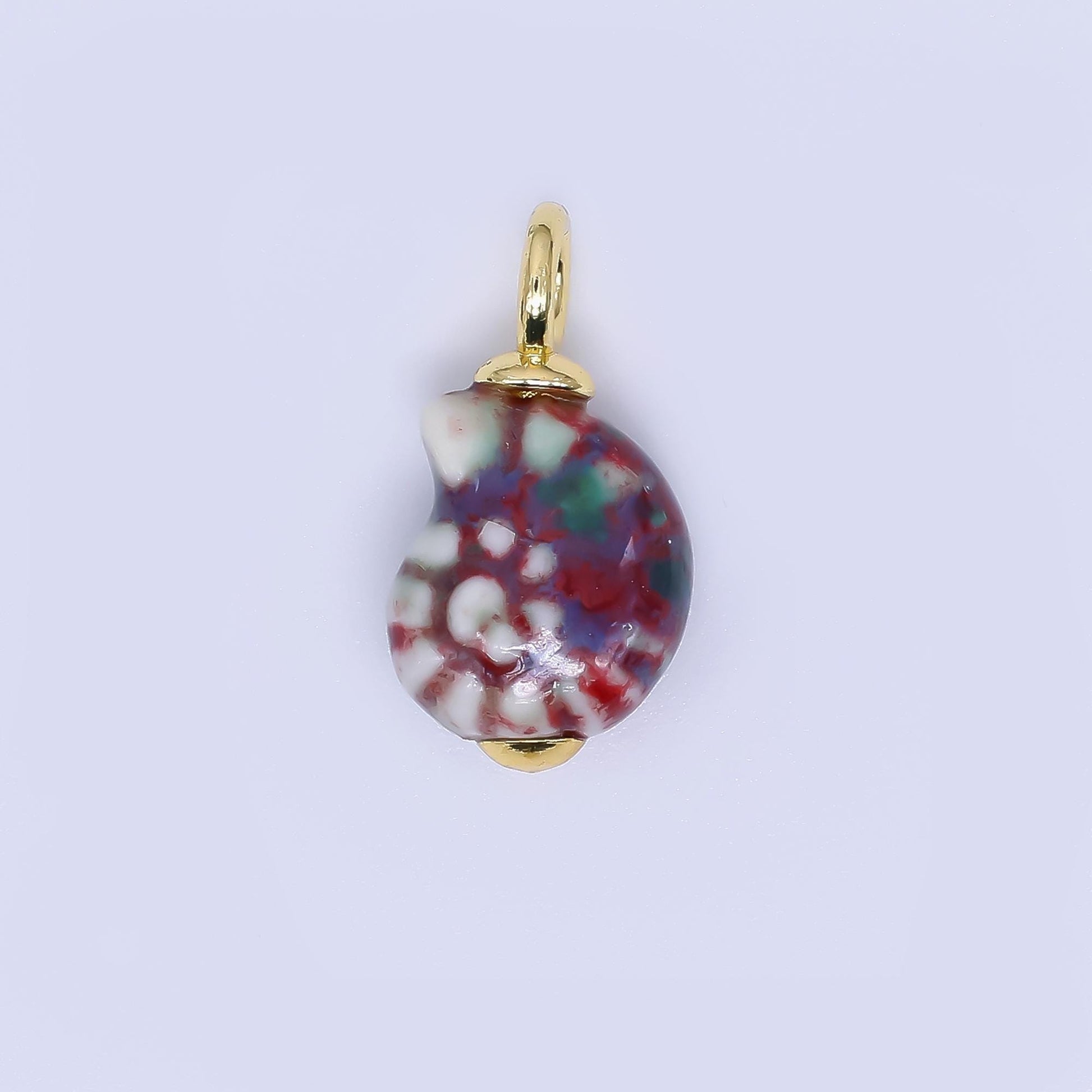 Color Ceramic Conch Sea Shell Pendant 24K Gold Filled Beach Blue Porcelain Sea Snail Conch Shell Charm For Necklace Bracelet Component N-339