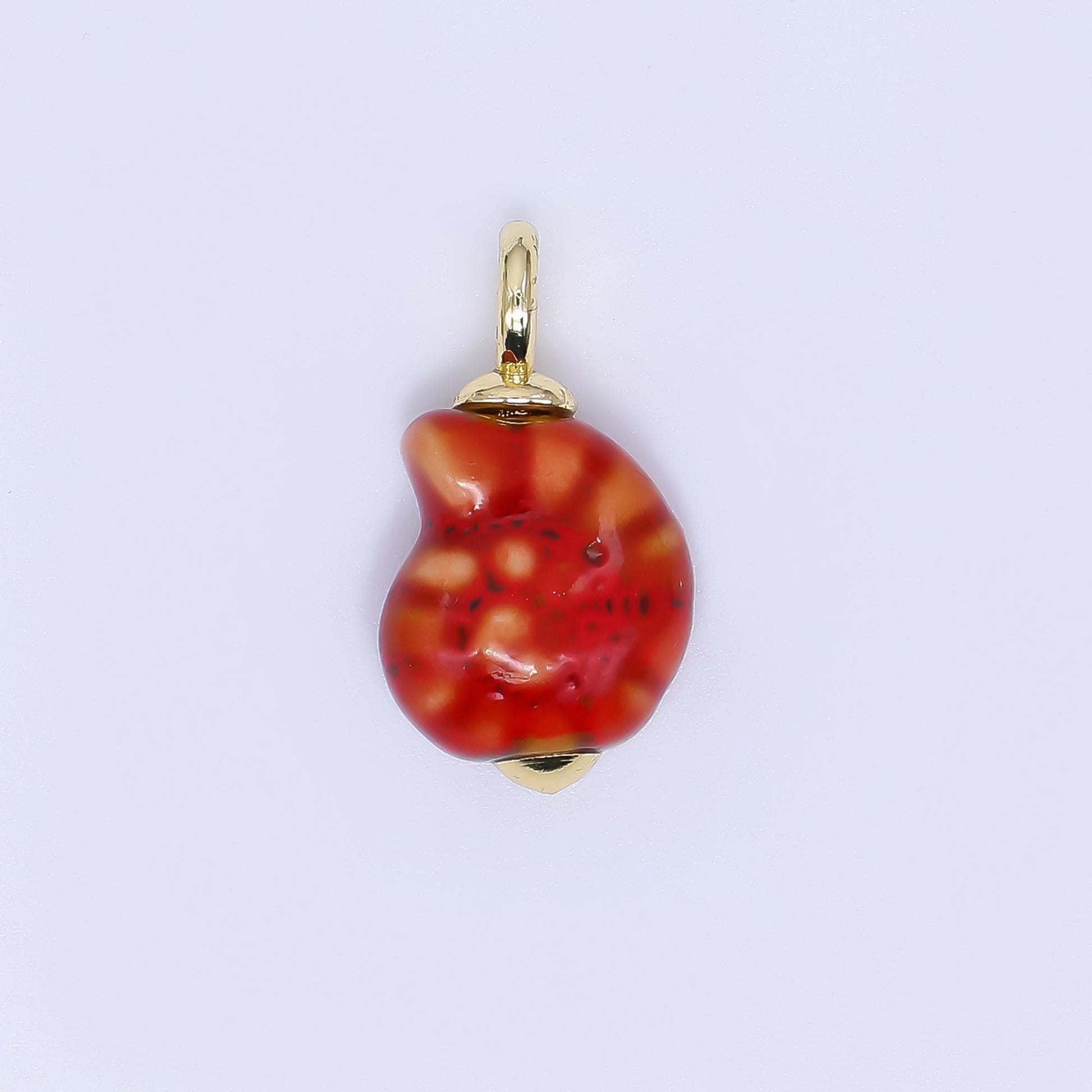Color Ceramic Conch Sea Shell Pendant 24K Gold Filled Beach Blue Porcelain Sea Snail Conch Shell Charm For Necklace Bracelet Component N-339