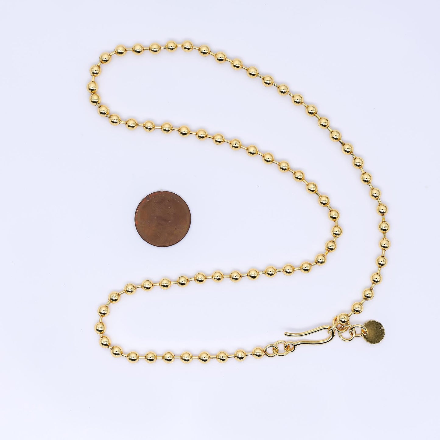 Dainty gold Filled ball chain necklace beaded ball chain Layer necklace jewelry supplies wholesale chain 18.5 inch | WA-3156