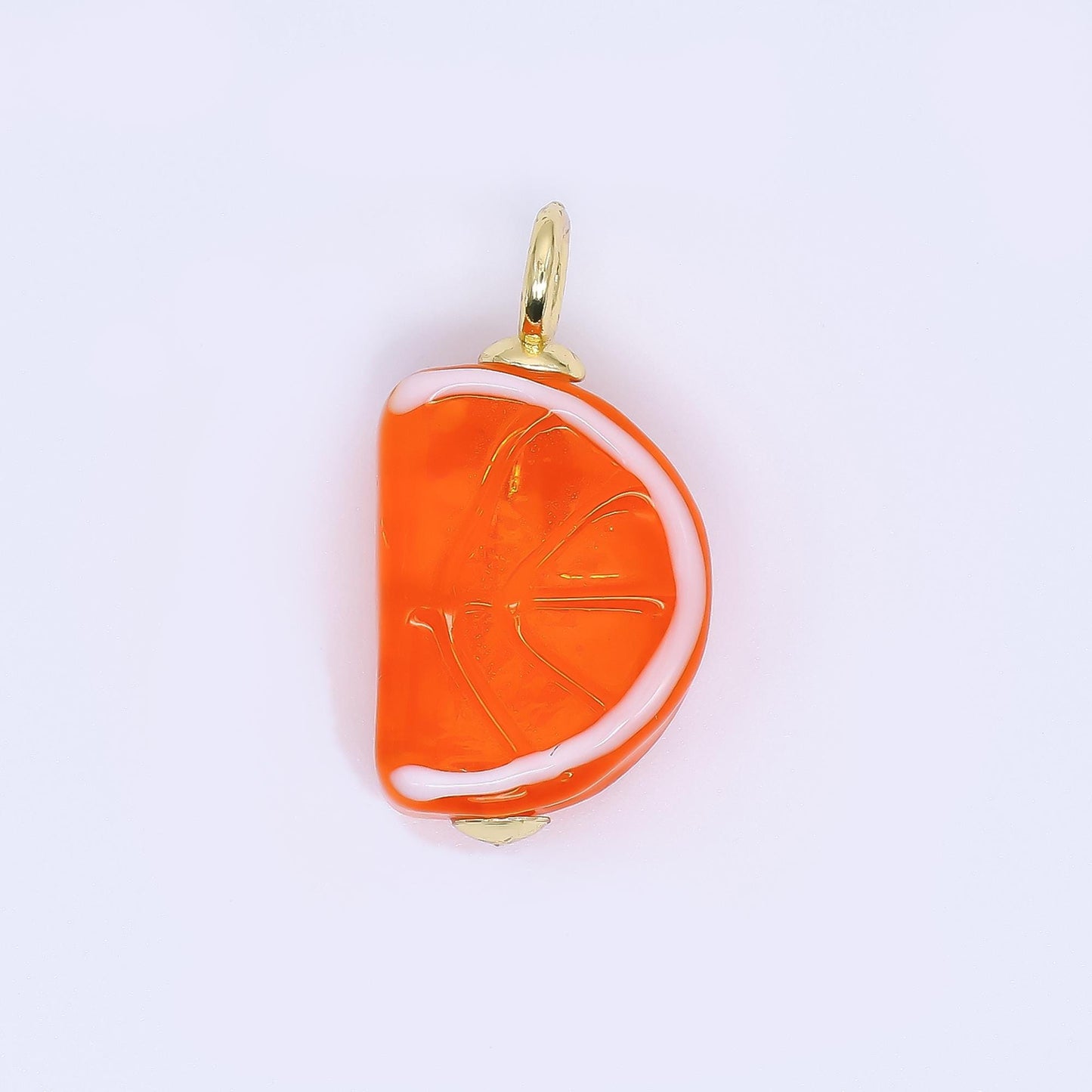 Dainty Glass Orange Fruit Charm Tangerine Pendants 3D e-841