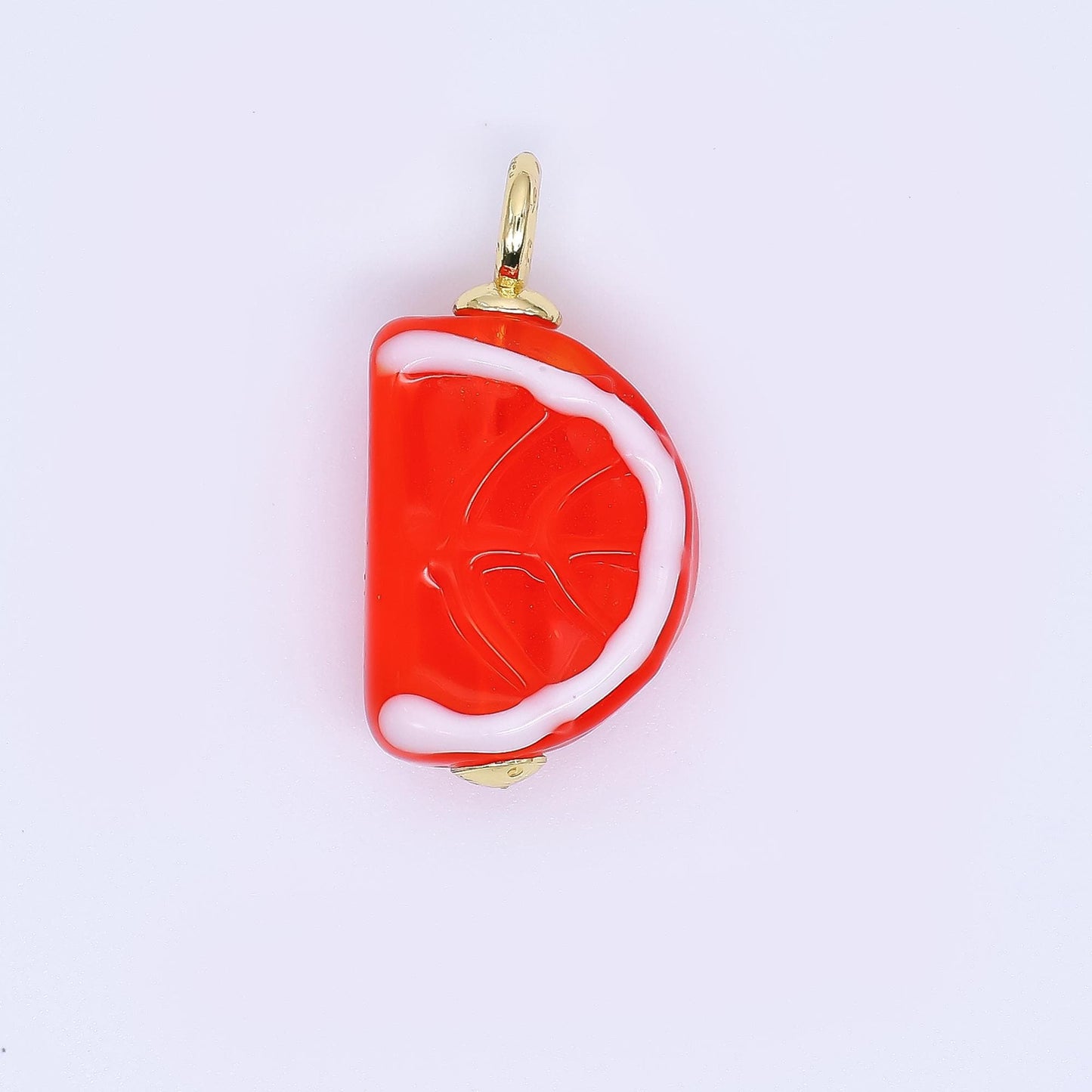 Dainty Glass Orange Fruit Charm Tangerine Pendants 3D e-841
