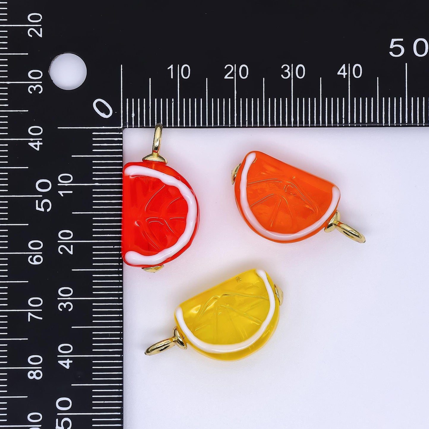 Dainty Glass Orange Fruit Charm Tangerine Pendants 3D e-841