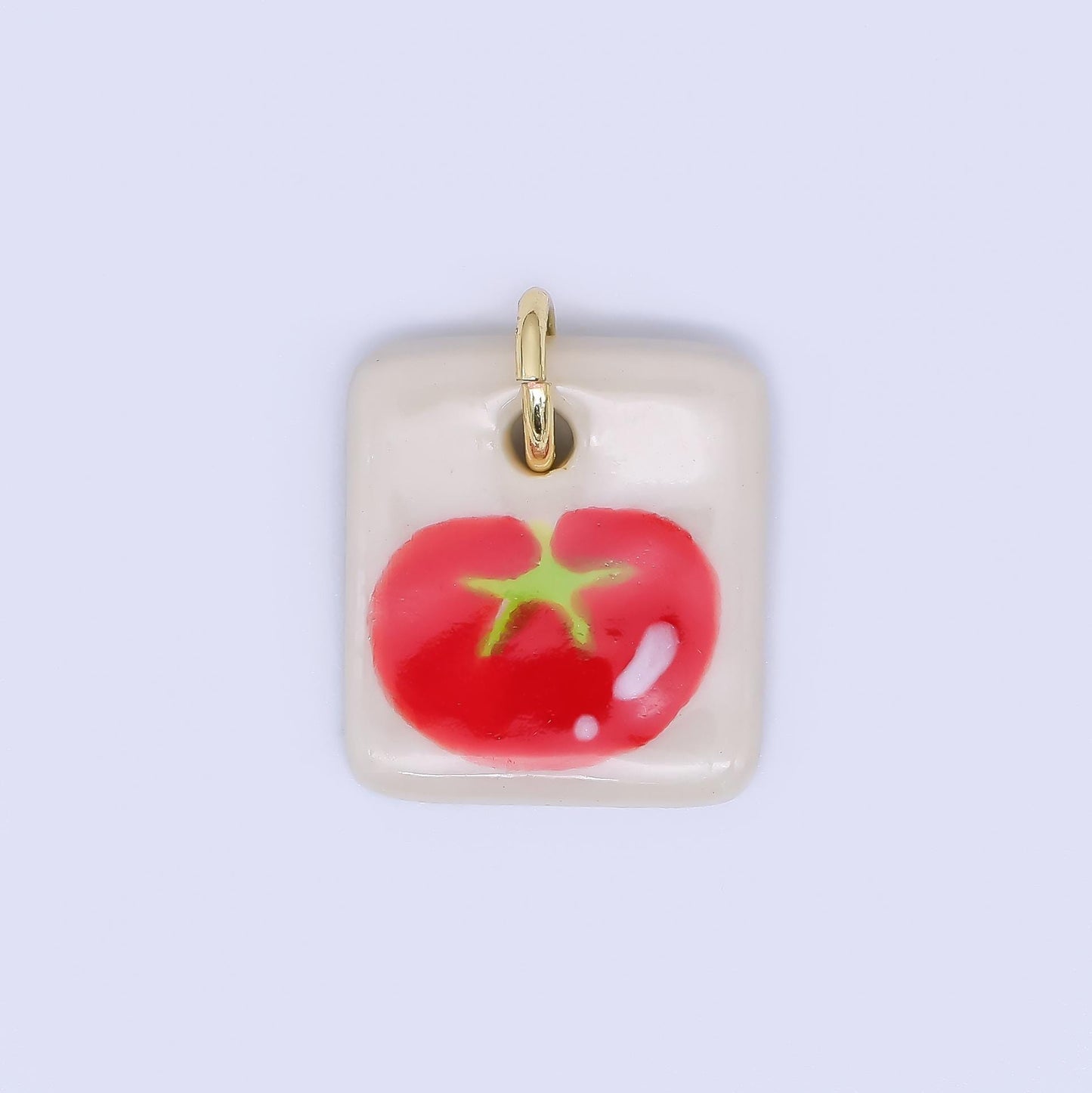 Dainty Tile ceramic charm handmade Dog Bear Bow Flower painting porcelain vintage charm for necklace bracelet jewelry making supply N-386