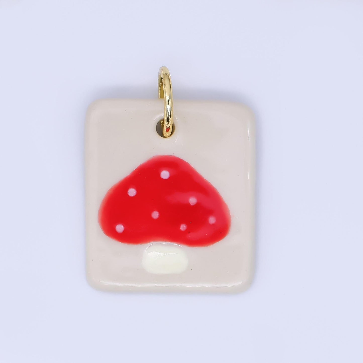 Dainty Tile ceramic charm handmade Dog Bear Bow Flower painting porcelain vintage charm for necklace bracelet jewelry making supply N-386