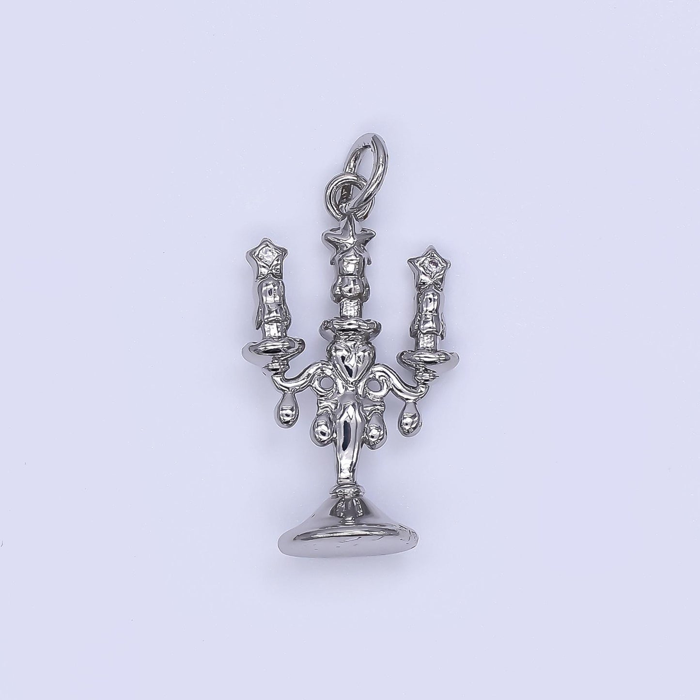 Mini Gold Filled Candelabra Charm Candlesticks Charm for Necklace or Bracelet Charm AJ-511