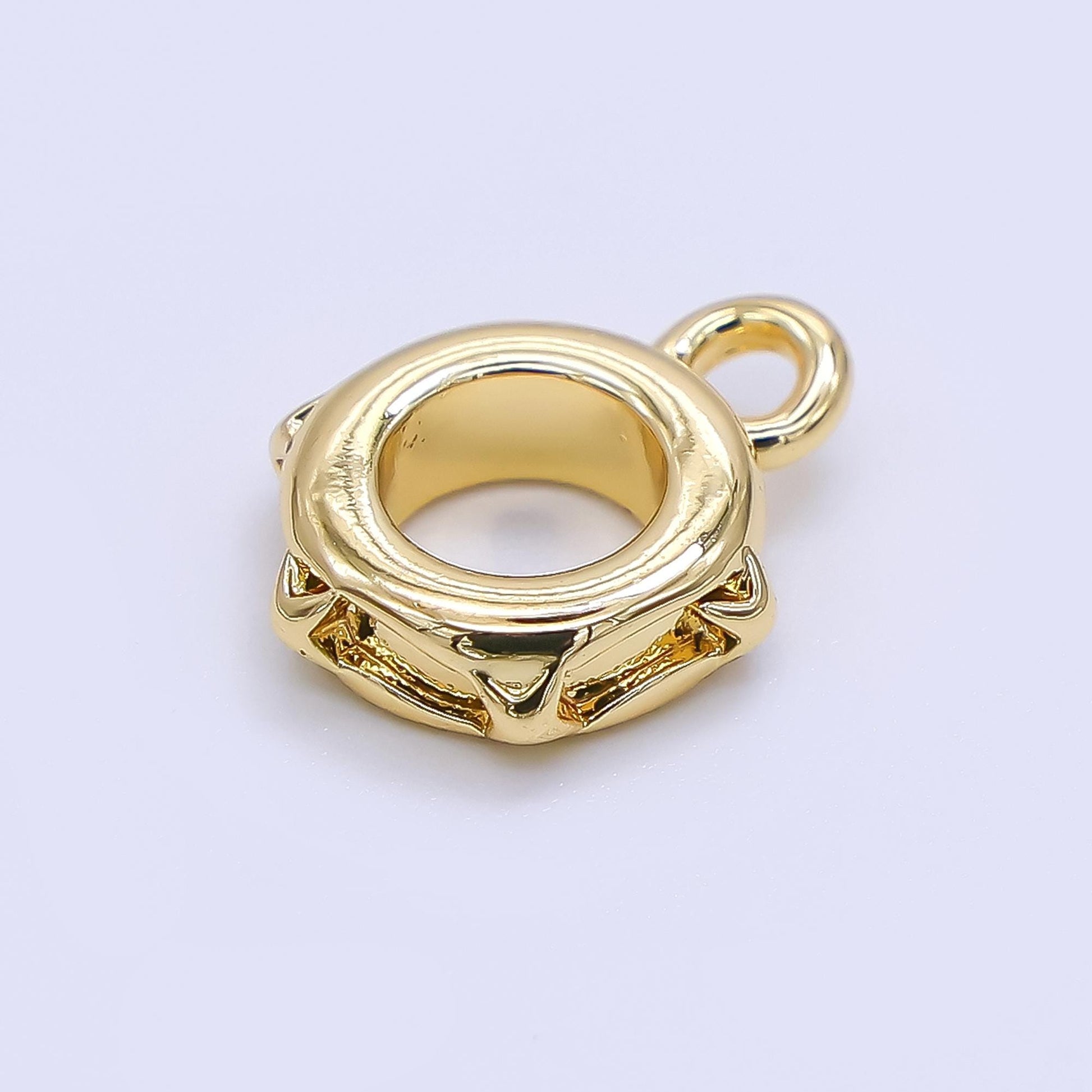 Gold Silver Bail Charm Holder Spacer with Loop 8mm Round Bead Spacer with Open Link for Cord Slider Bails Spacer Ring Z-1297