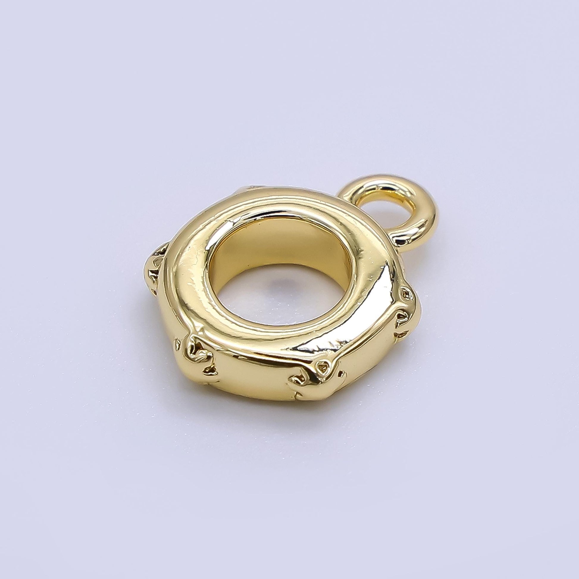 Dainty Gold Silver Bail Charm Holder Spacer with Loop 8mm Round Bead Spacer with Closed Link for Cord Slider Bails Spacer Ring Z-1298