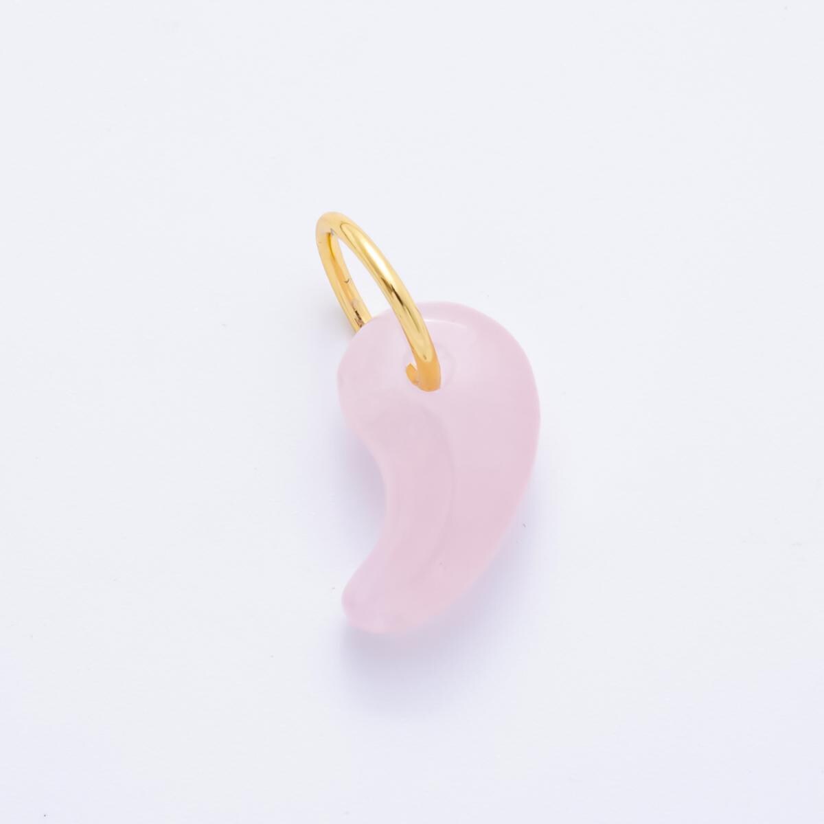 Dainty Teardrop Gemstone Pendant Natural Stone Coma Charm for Jewelry Making Supply 18k Gold Filled Charm Cord Scarf Necklace AH-842