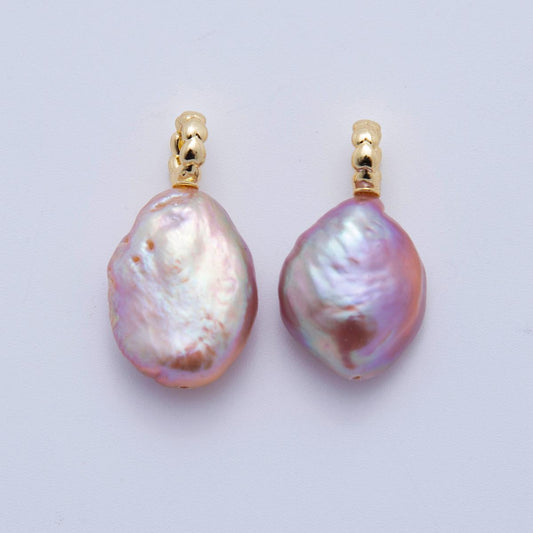 Dainty pretty mauve pink purple oval baroque pear pearl charm teardrop Irregular genuine freshwater mermaid pearls pendant AF-620