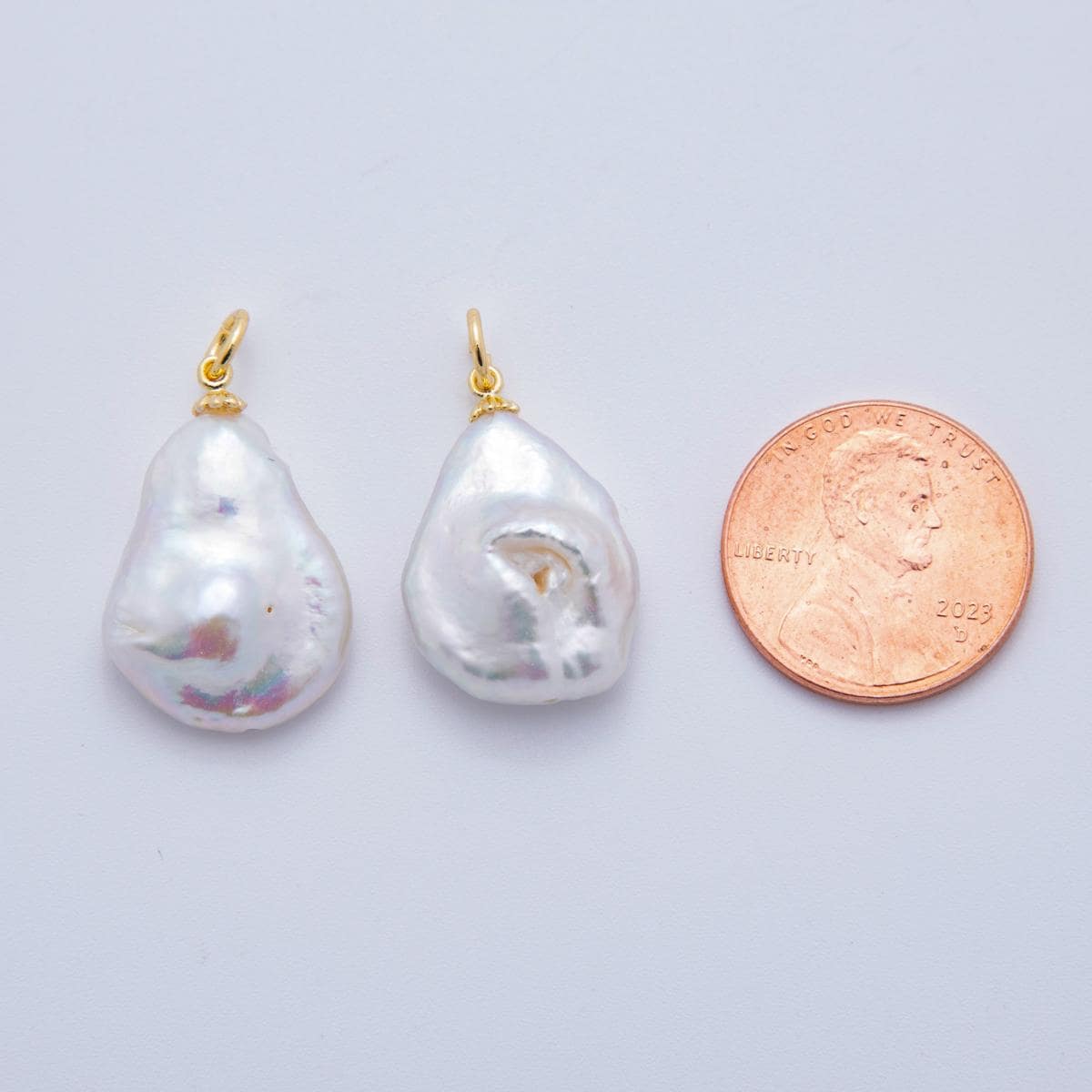 18k gold filled Pear Freeform Pearl charm for necklace bracelet earring pendant jewelry supply | af-623