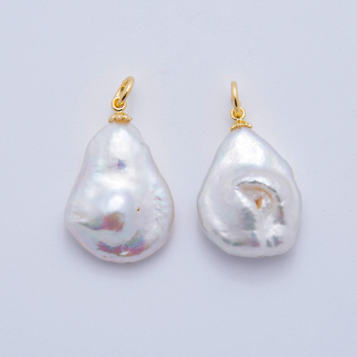 18k gold filled Pear Freeform Pearl charm for necklace bracelet earring pendant jewelry supply | af-623