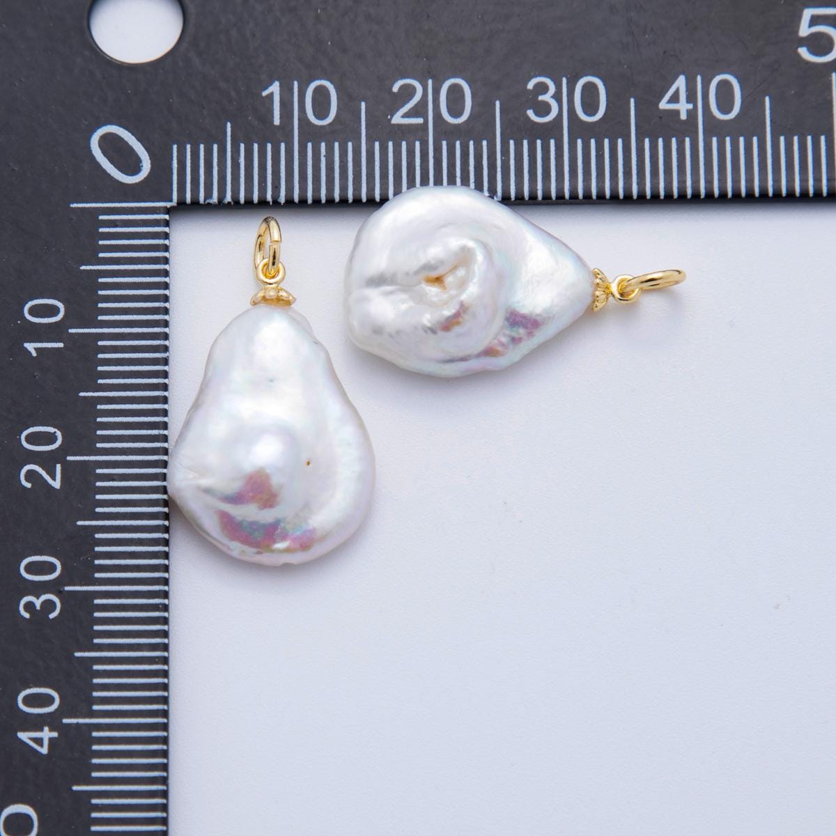 18k gold filled Pear Freeform Pearl charm for necklace bracelet earring pendant jewelry supply | af-623