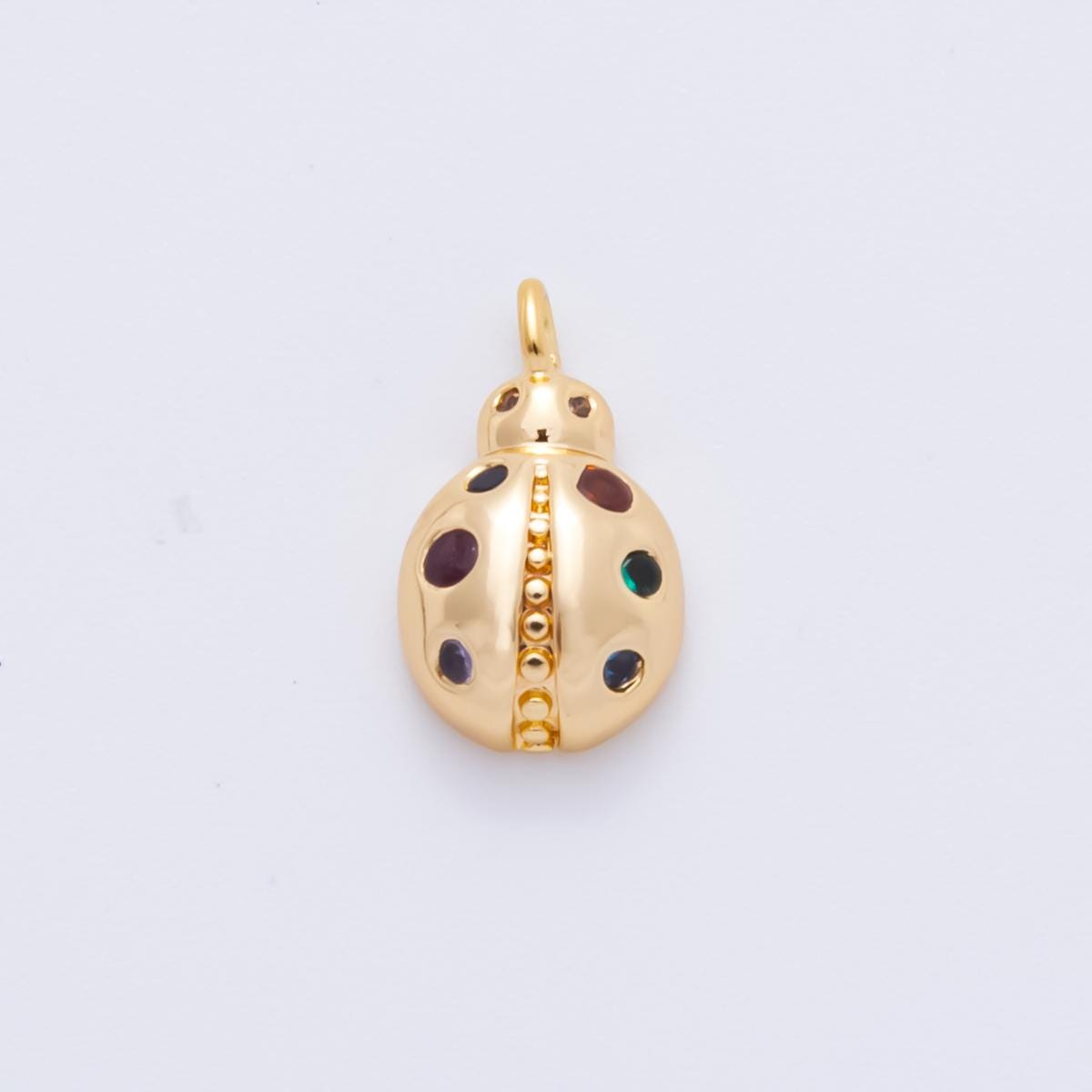 18K Gold Filled 12mm Lady Bug Charm Tiny Insect Animal Jewelry Charm for Bracelet | AH-919