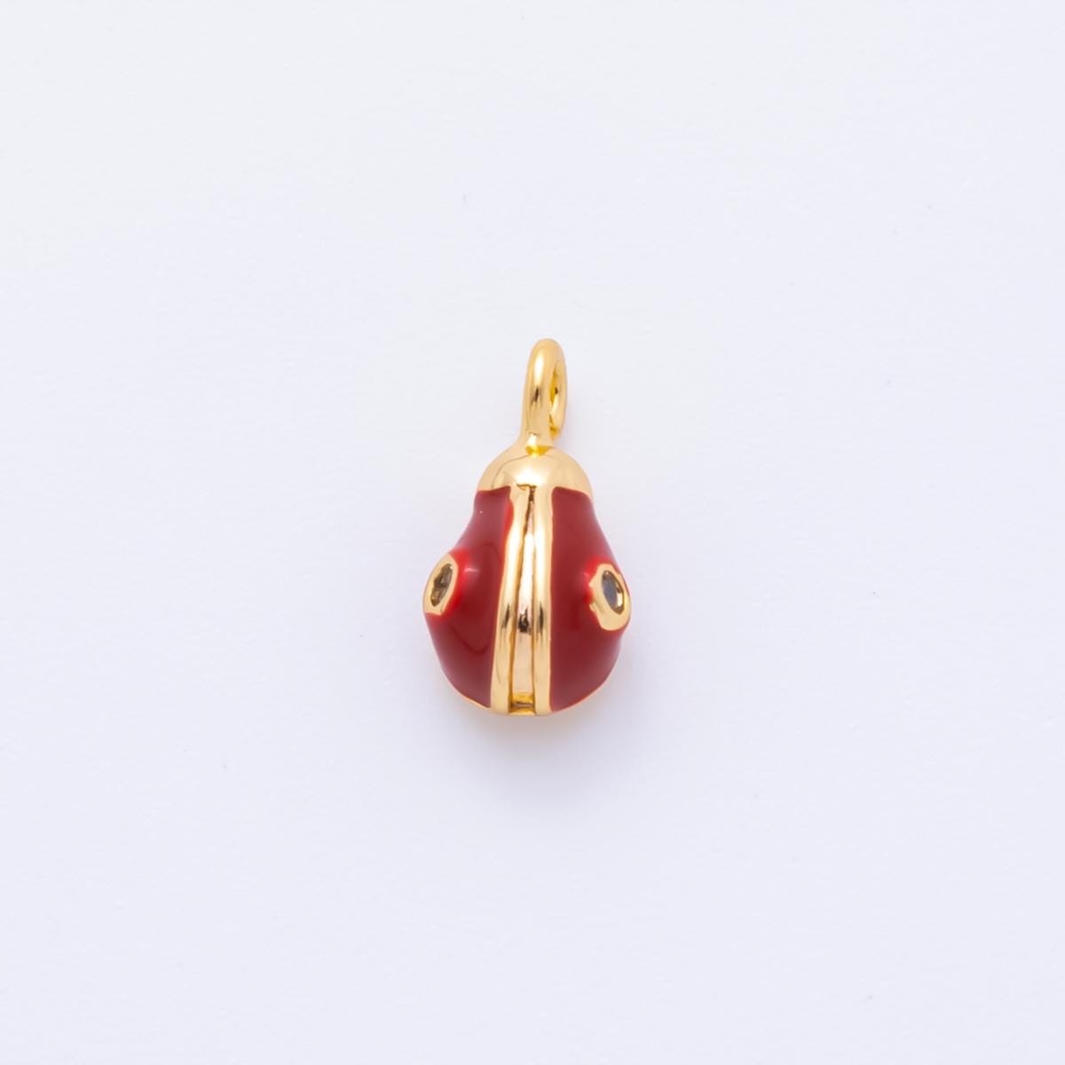 Mini Red Apple Enamel 18K Gold Filled Fruit Charm | AH-916